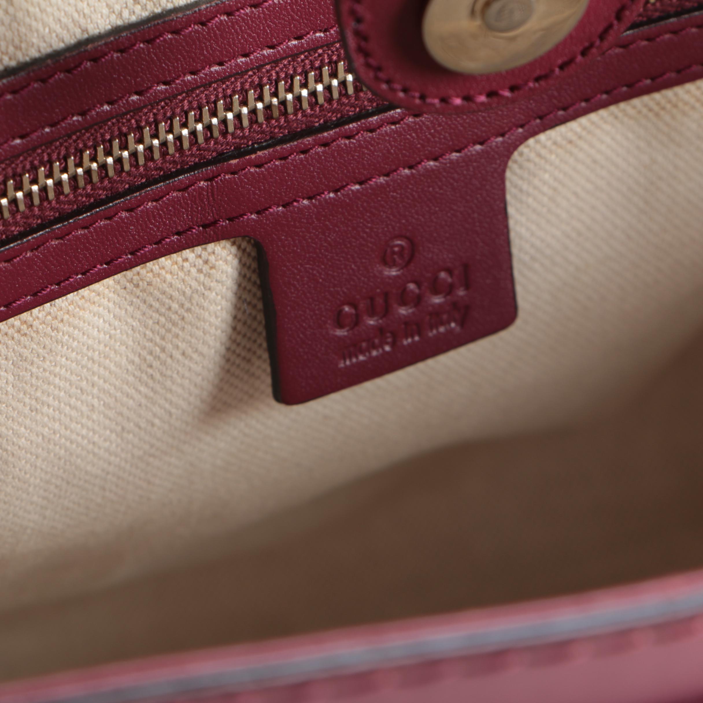 Gucci Mayfair GG Canvas and Purple Leather Tote