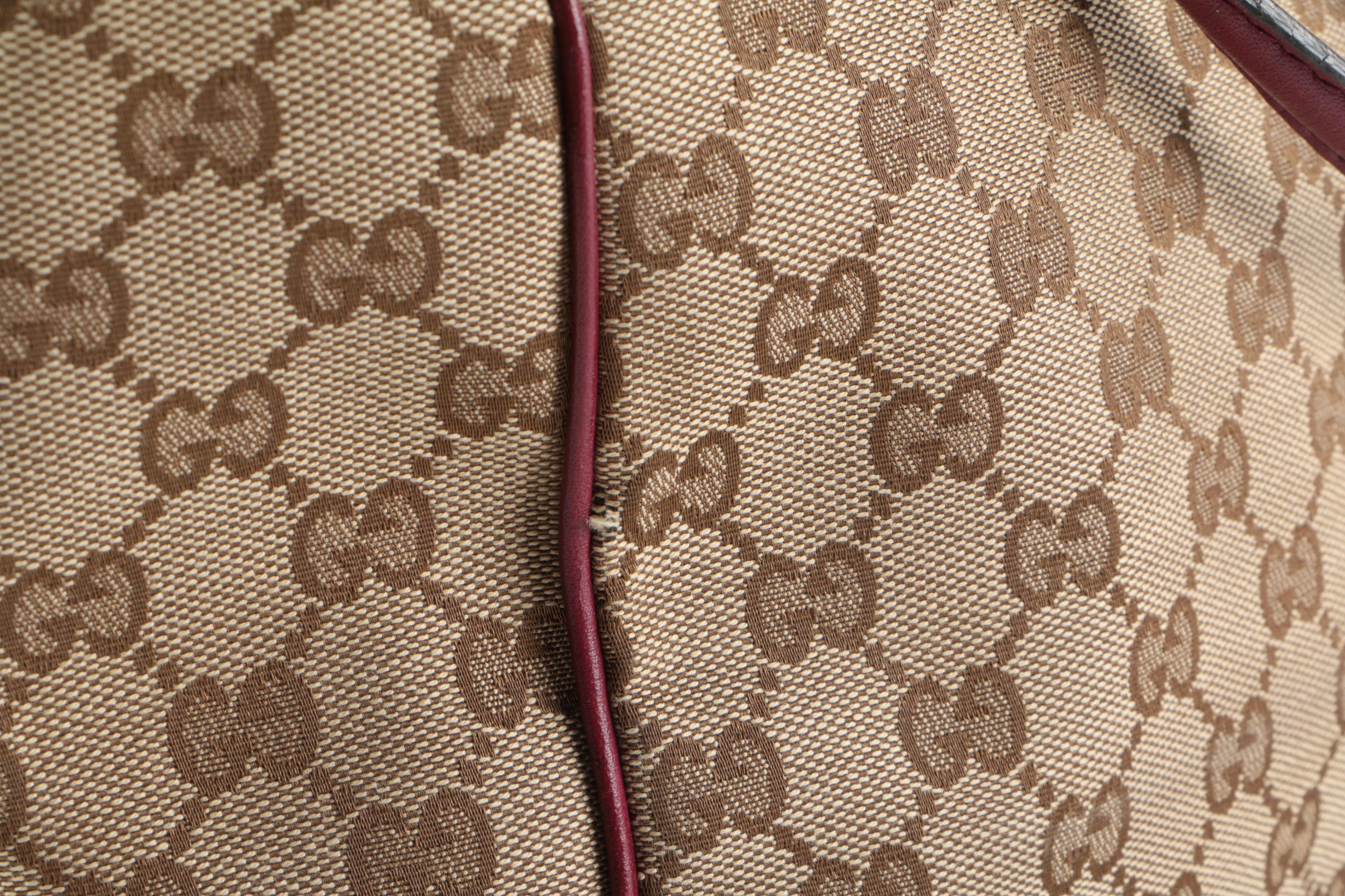 Gucci Mayfair GG Canvas and Purple Leather Tote