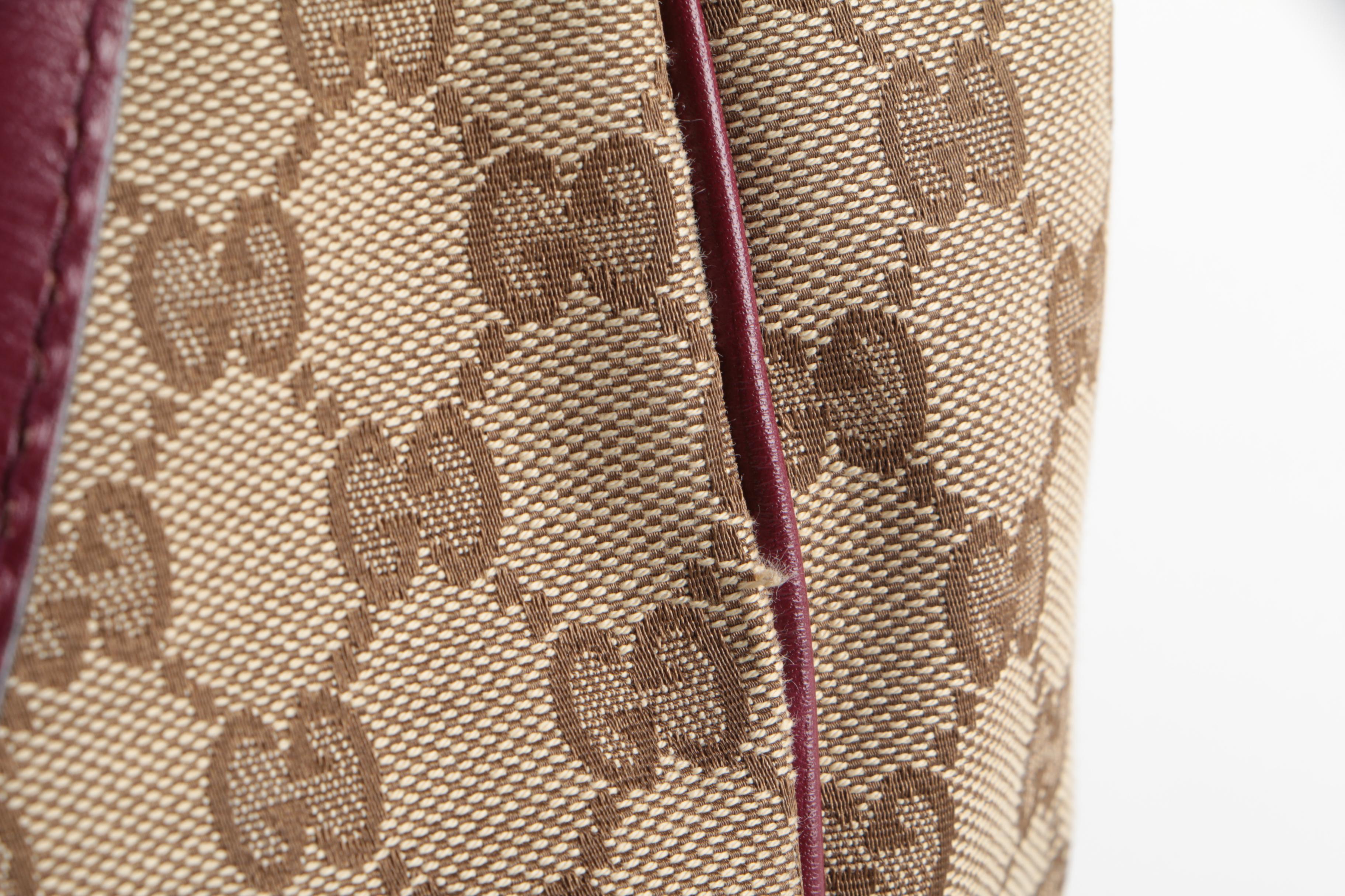 Gucci Mayfair GG Canvas and Purple Leather Tote