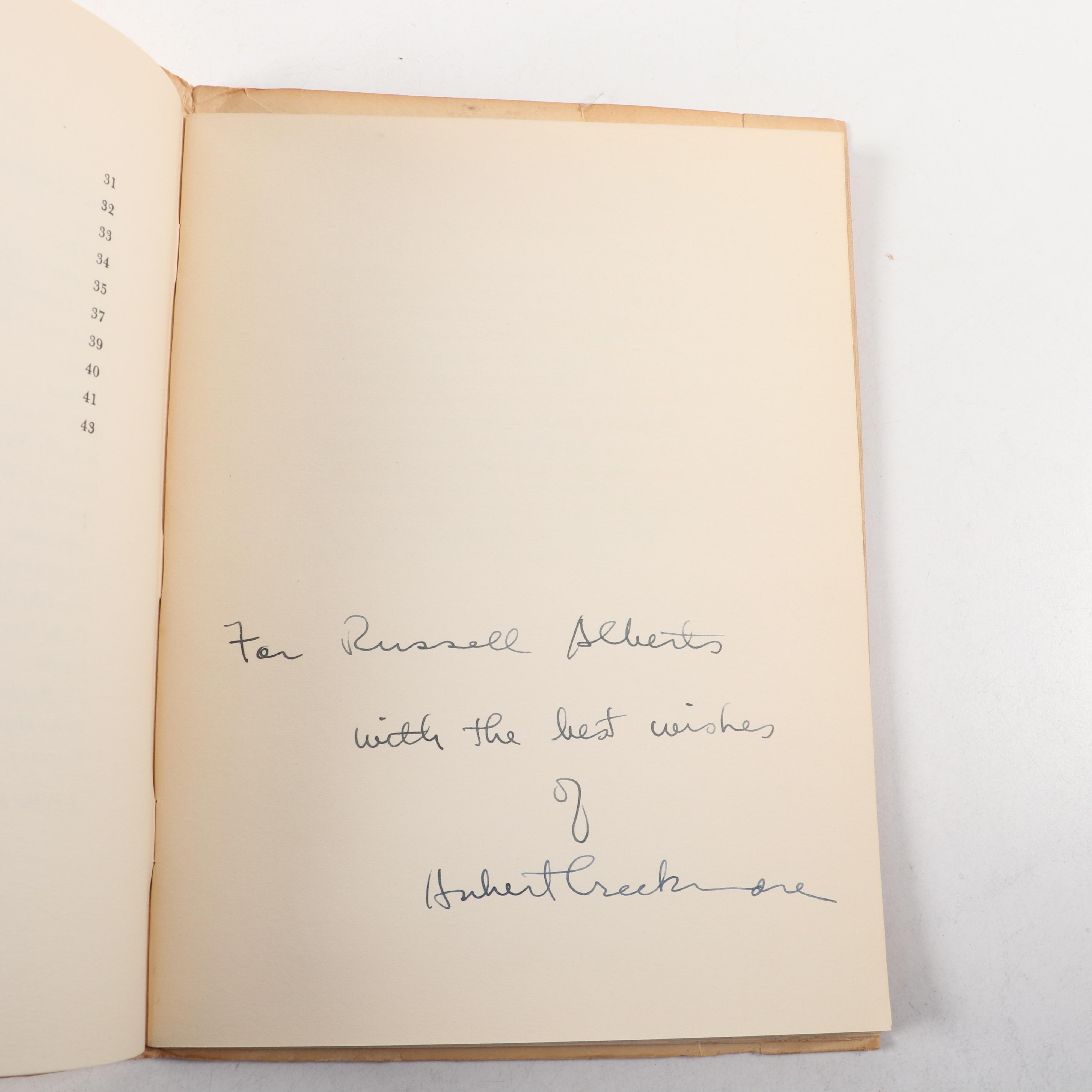 Signed Hand Bound Editions of Hubert Creekmore Poetry