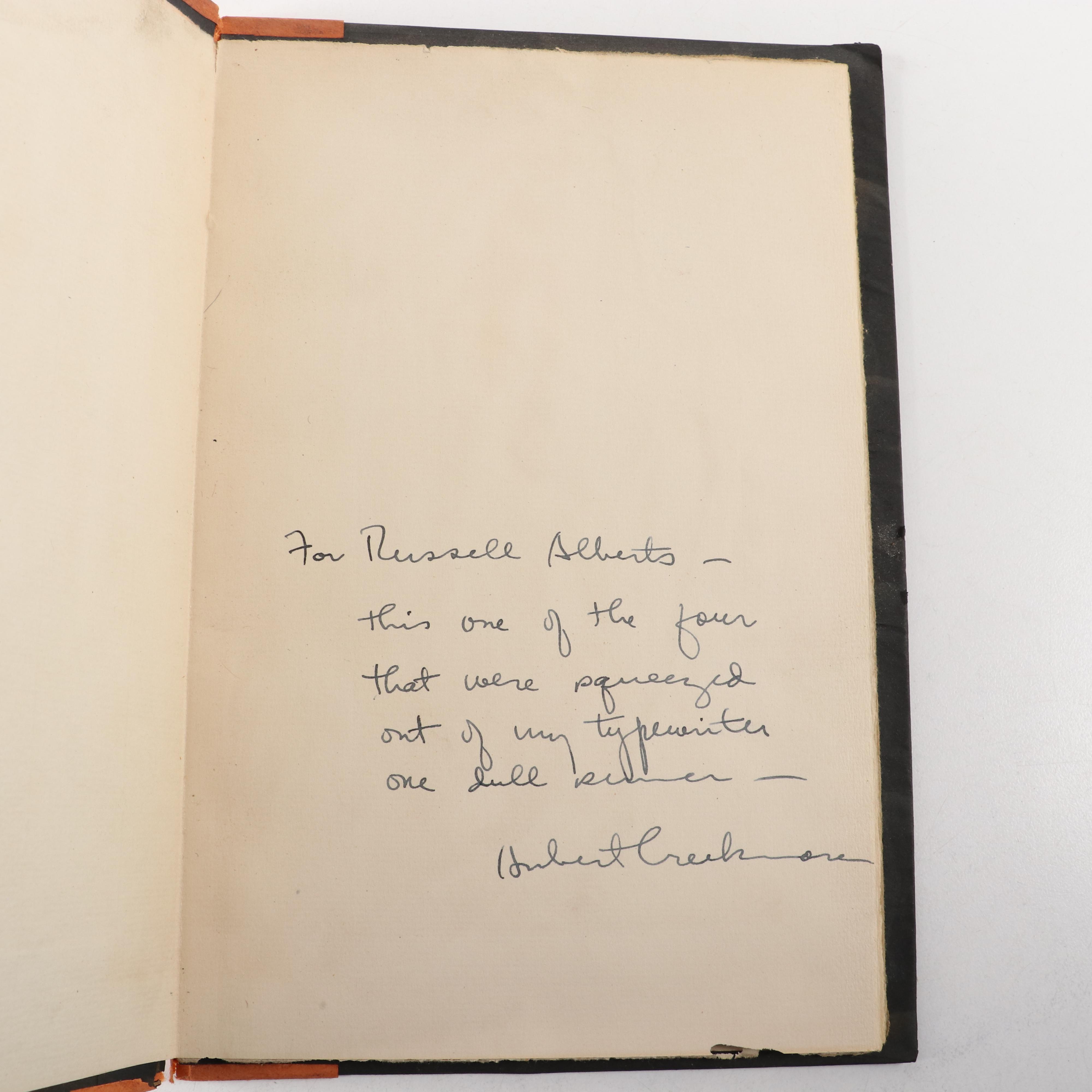 Signed Hand Bound Editions of Hubert Creekmore Poetry