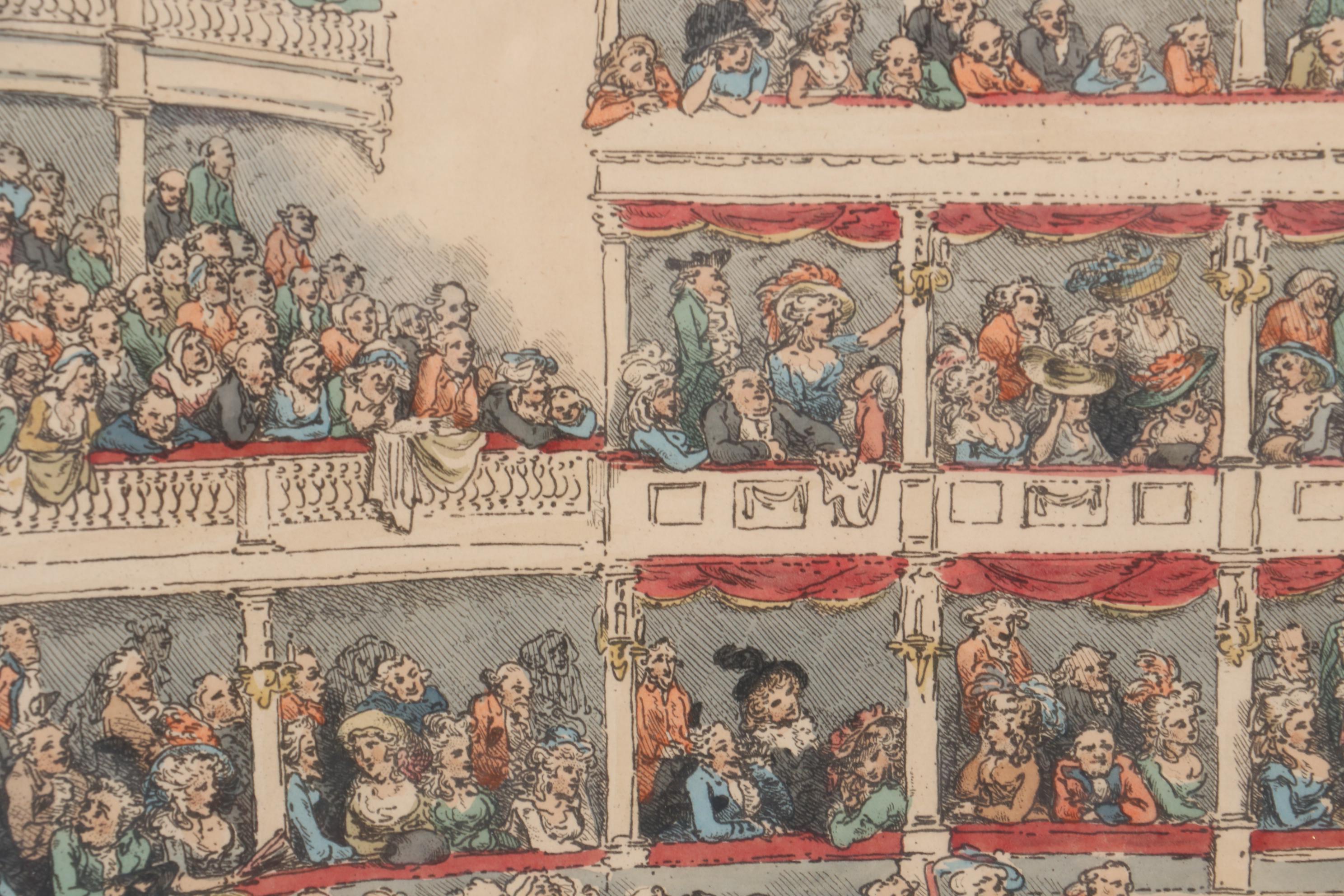 Thomas Rowlandson Etching "Covent Garden Theatre," 18th to 19th Century