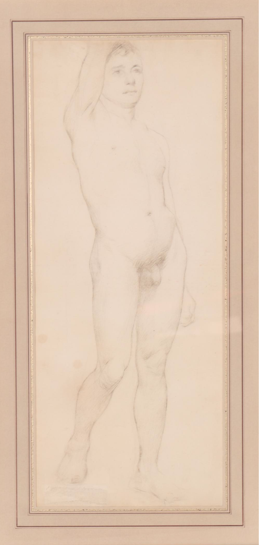 Dennis Miller Bunker, Drawing of a Male Nude, Late 19th Century