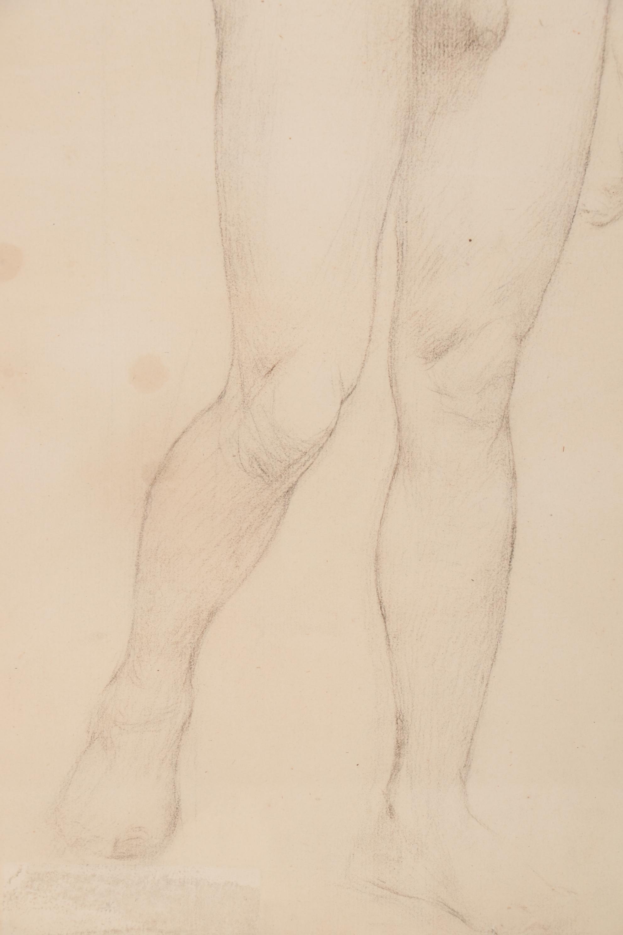 Dennis Miller Bunker, Drawing of a Male Nude, Late 19th Century
