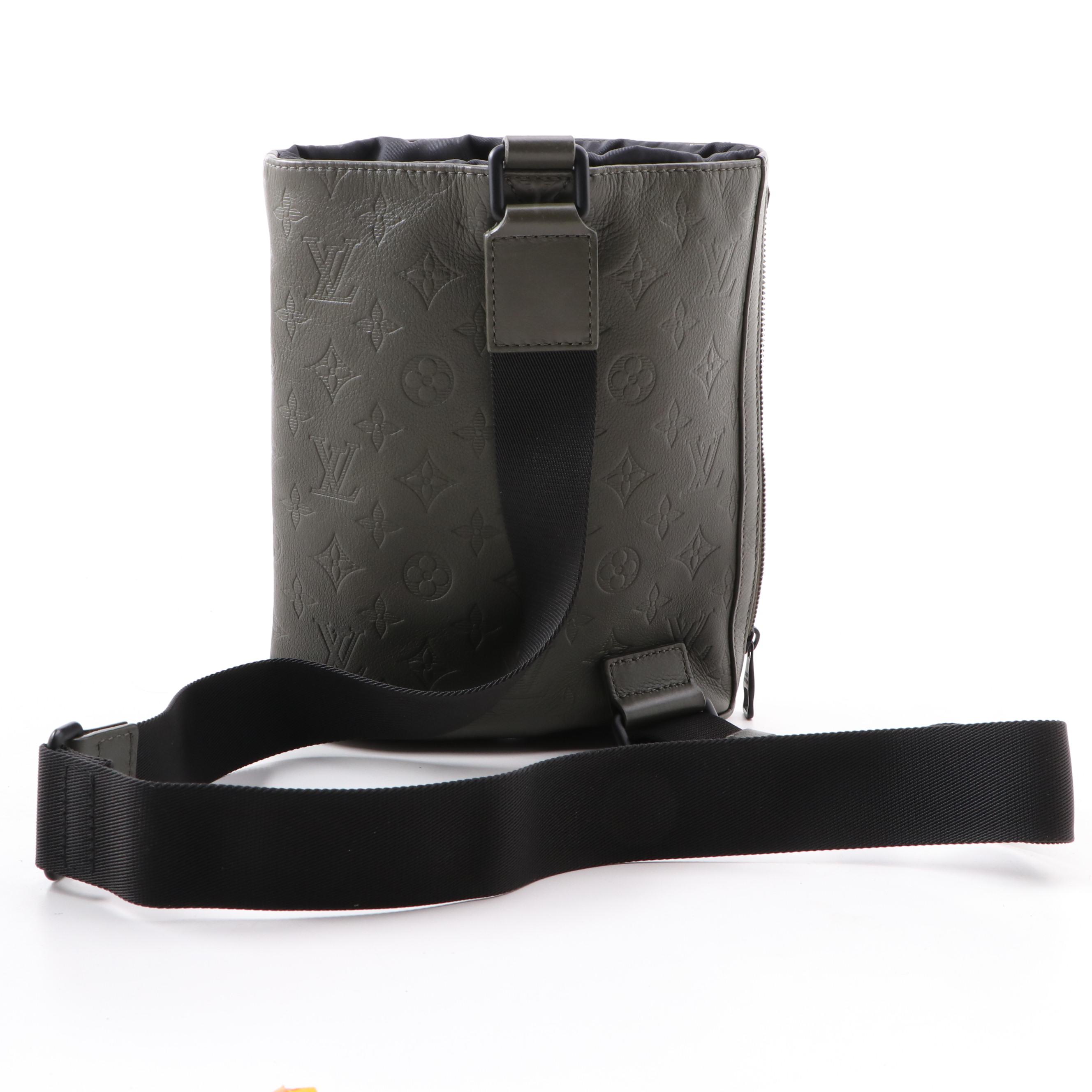 Louis Vuitton Chalk Sling Bag in Khaki Monogram Shadow Leather