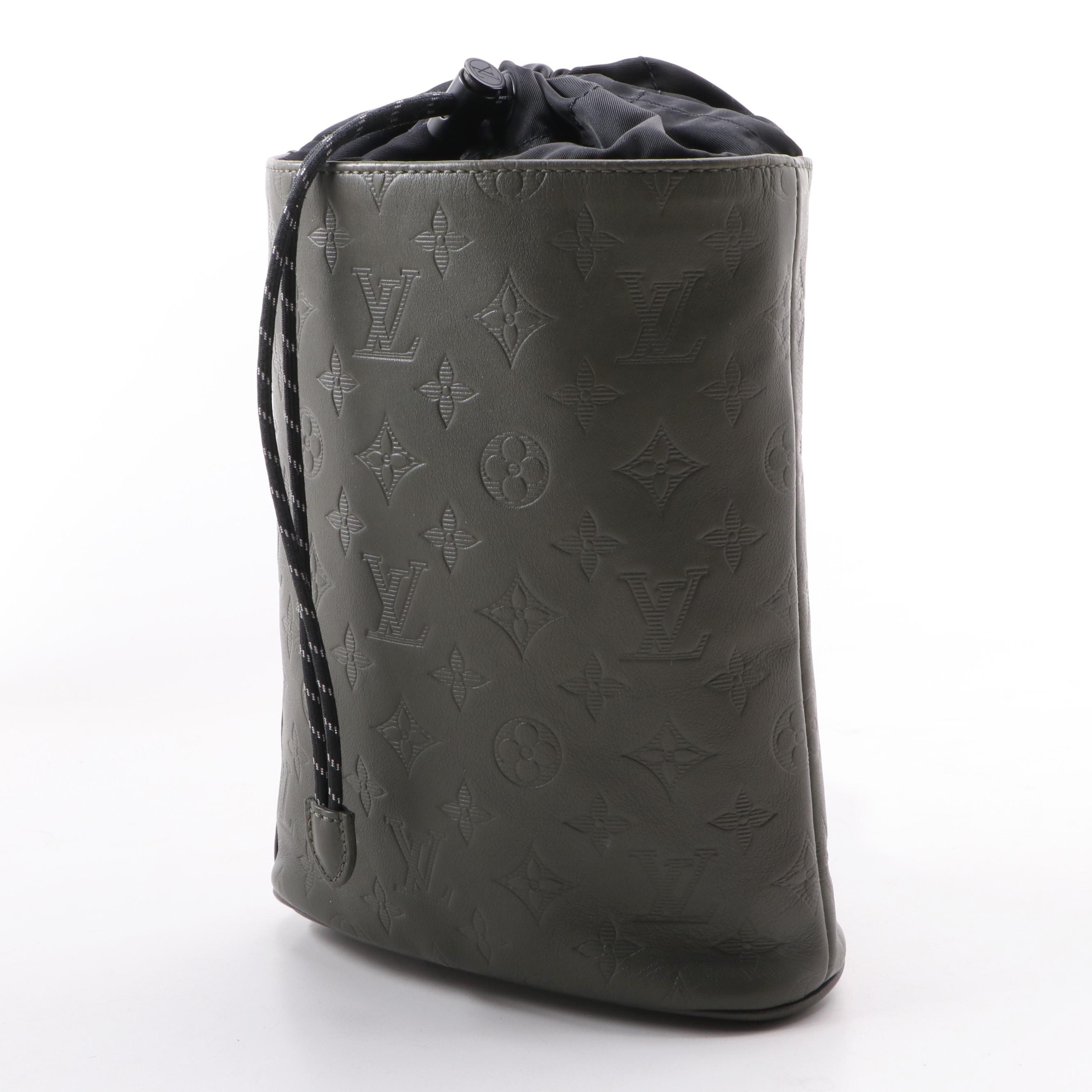 Louis Vuitton Chalk Sling Bag in Khaki Monogram Shadow Leather