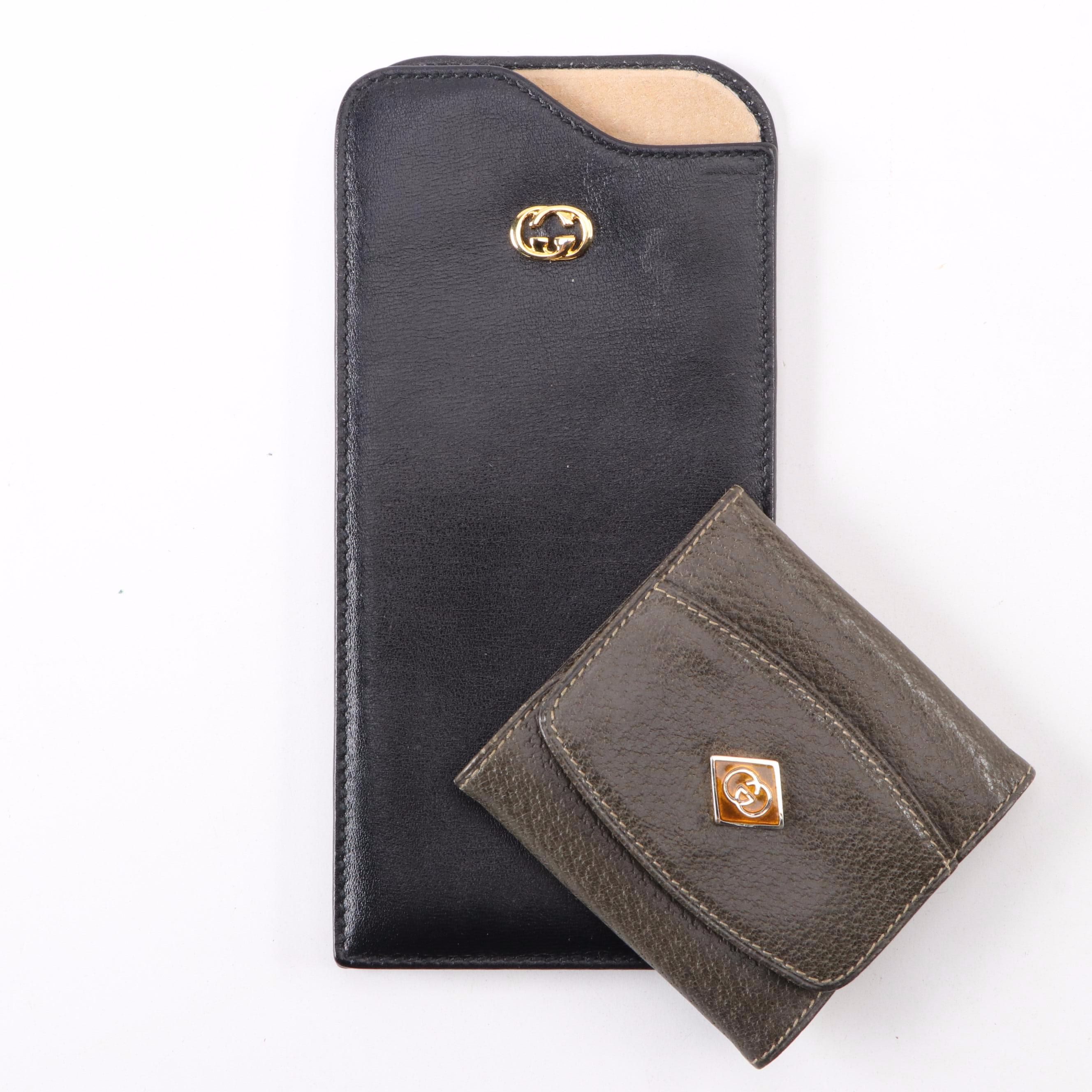 Gucci Leather Folding Coin Purse and Black Leather Eyewear Sleeve