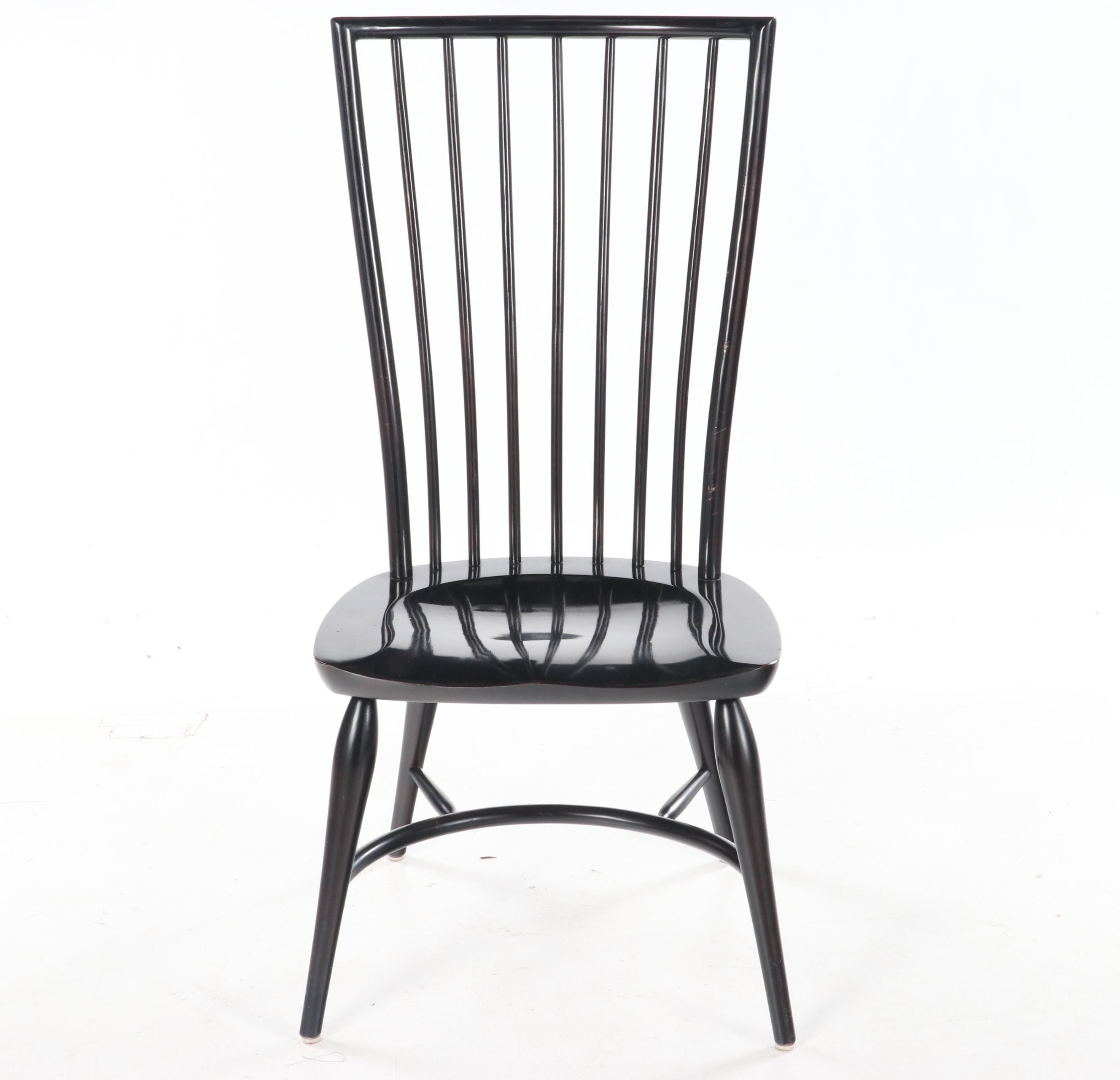 Pair of Thomasville "Cinnamon Hill" Ebonized Wood Windsor Dining Chairs