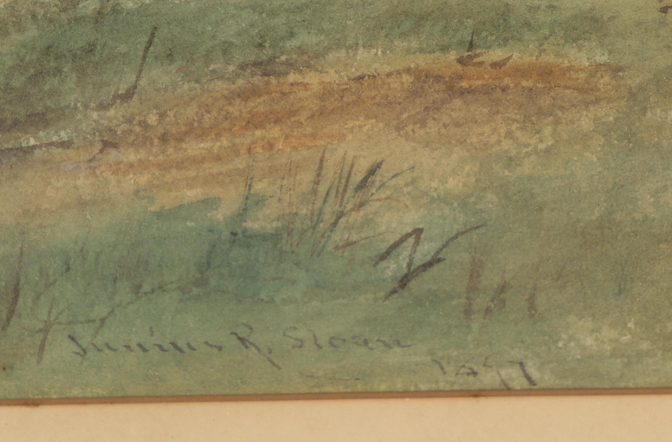 Junius Ralston Sloan Watercolor Painting "Landscape," 1897