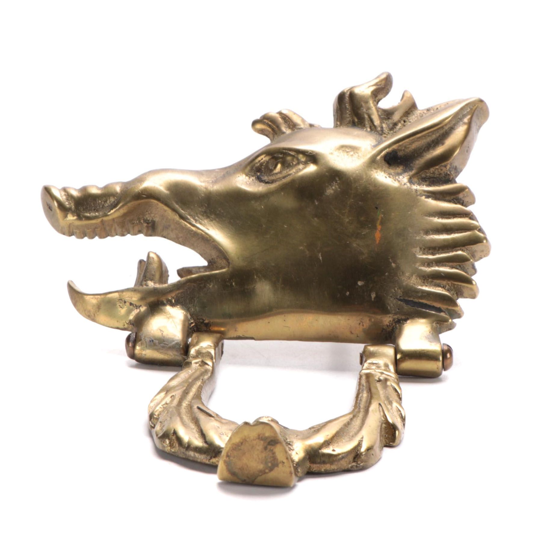 Scottish Heraldry Boar's Head Brass Door Knocker