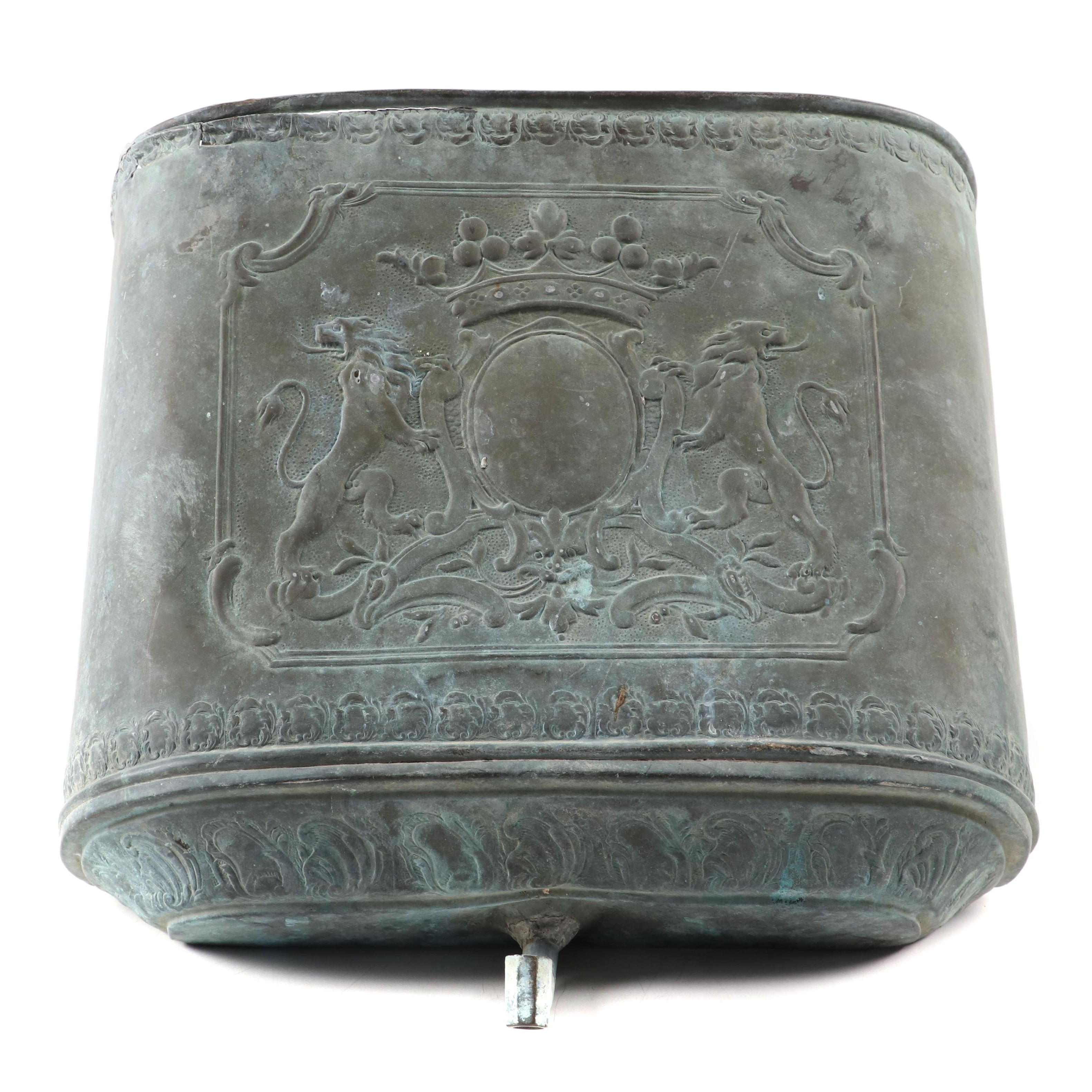 Galvanized Toilet High Tank with "Royal Crest"