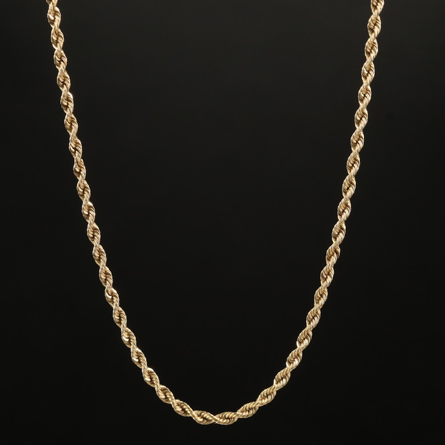 14K Rope Chain Necklace