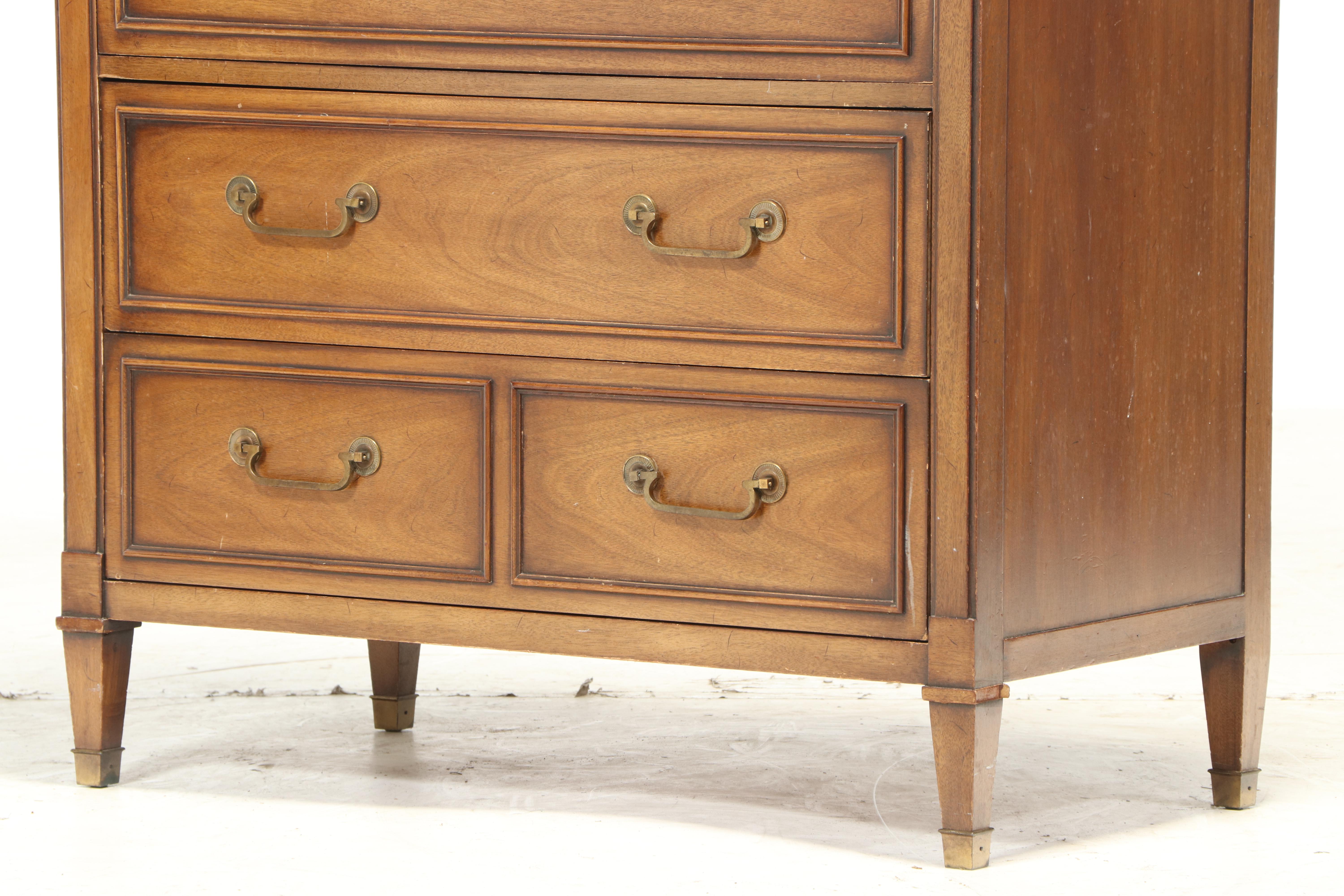 Drexel "Triune" Neoclassical Style Mahogany Chest of Drawers, 1960