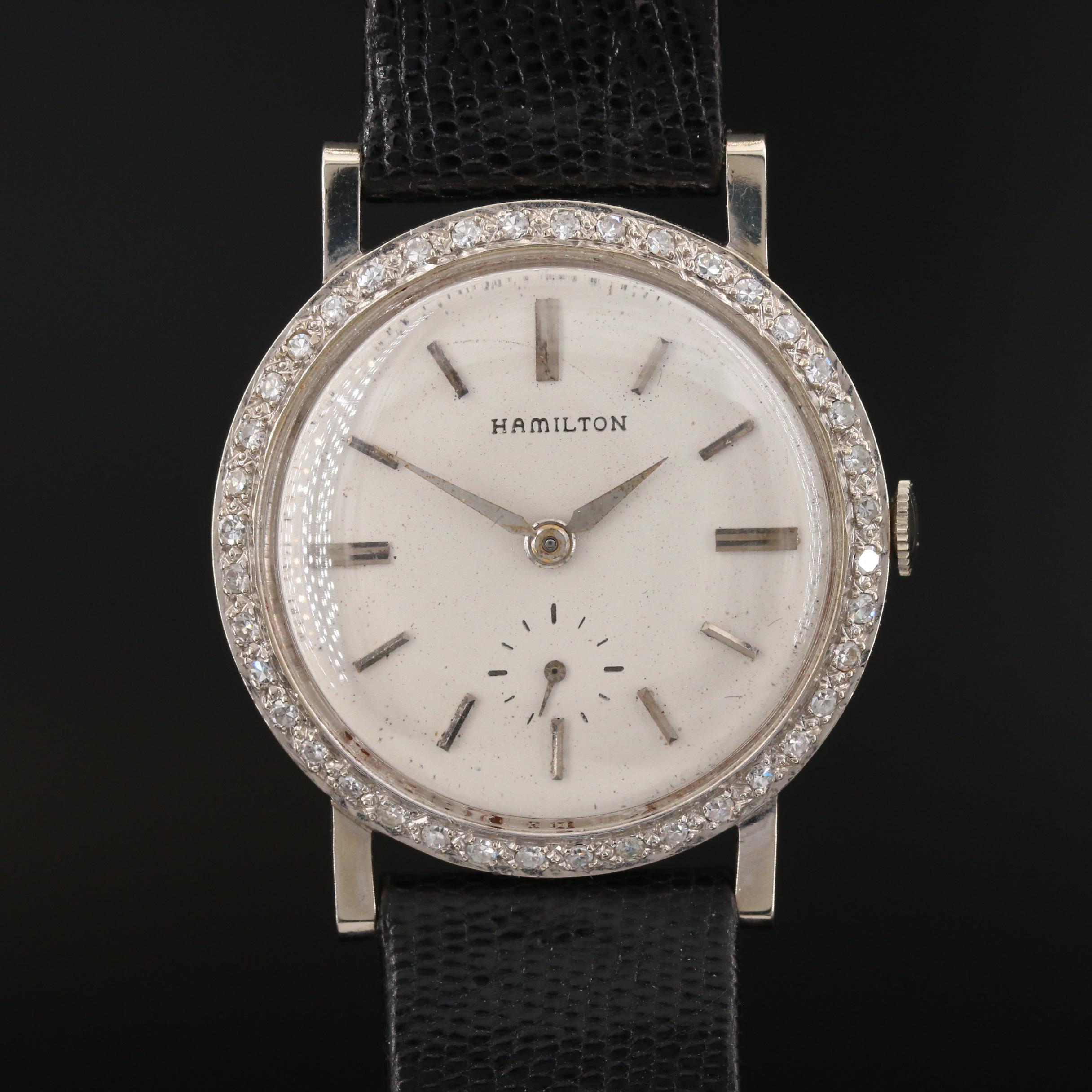 Hamilton 14K and Diamonds Stem Wind Watch