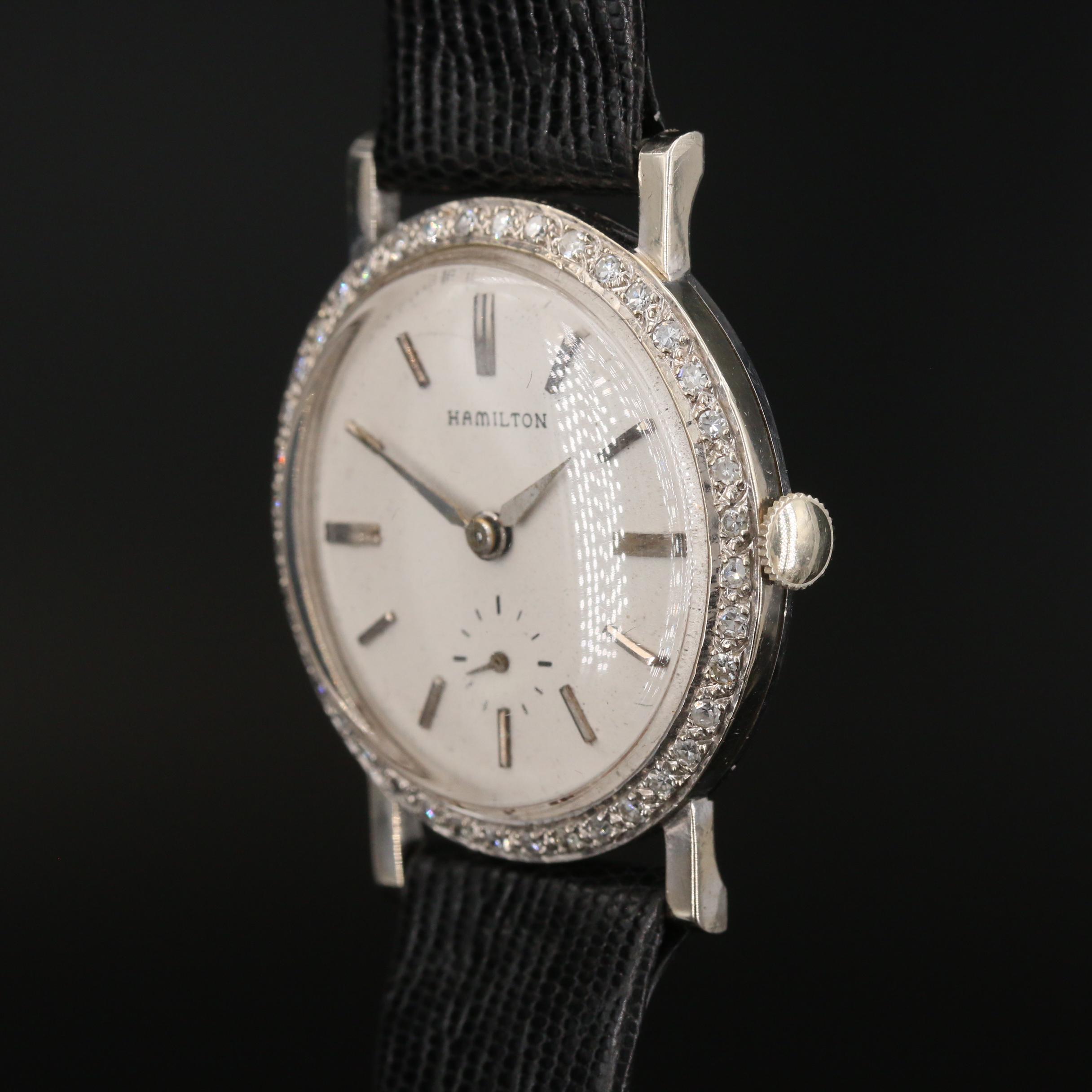 Hamilton 14K and Diamonds Stem Wind Watch