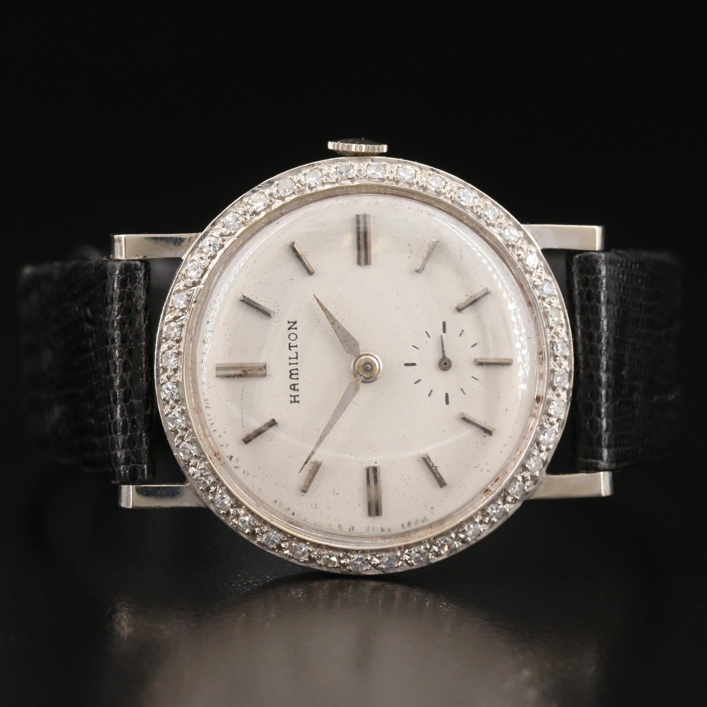 Hamilton 14K and Diamonds Stem Wind Watch