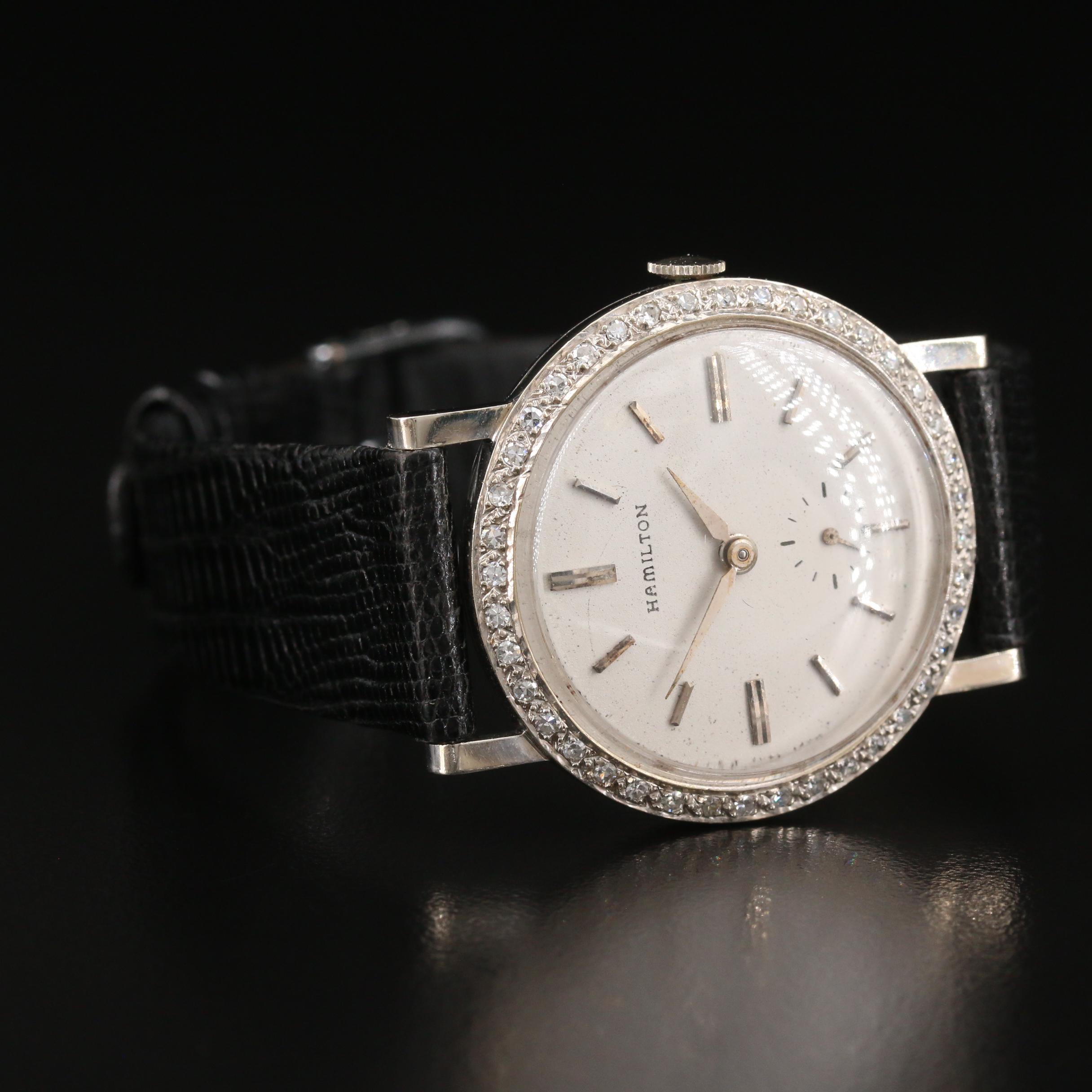 Hamilton 14K and Diamonds Stem Wind Watch