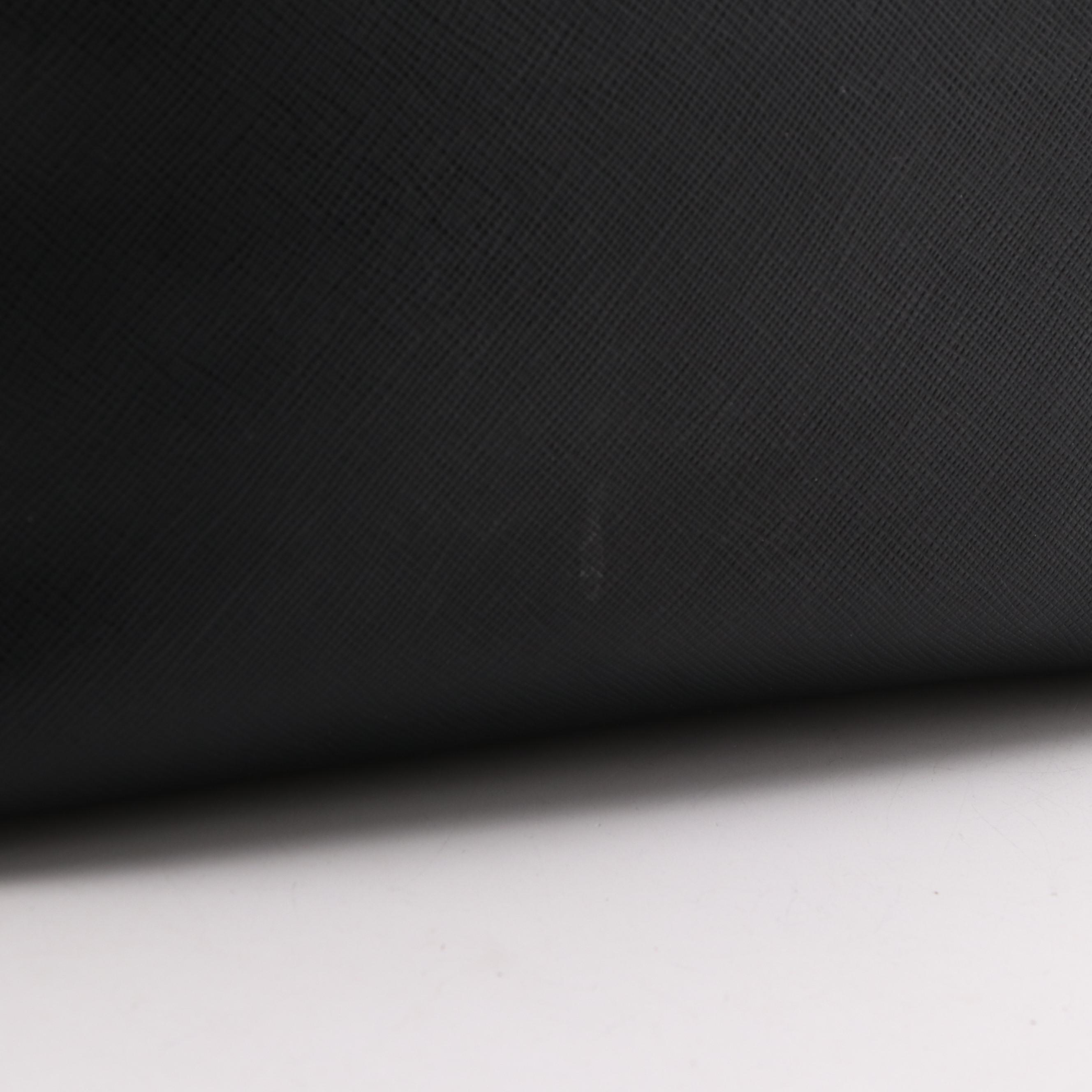 Prada Black Saffiano Leather Triple Pocket Convertible Two-Way Tote