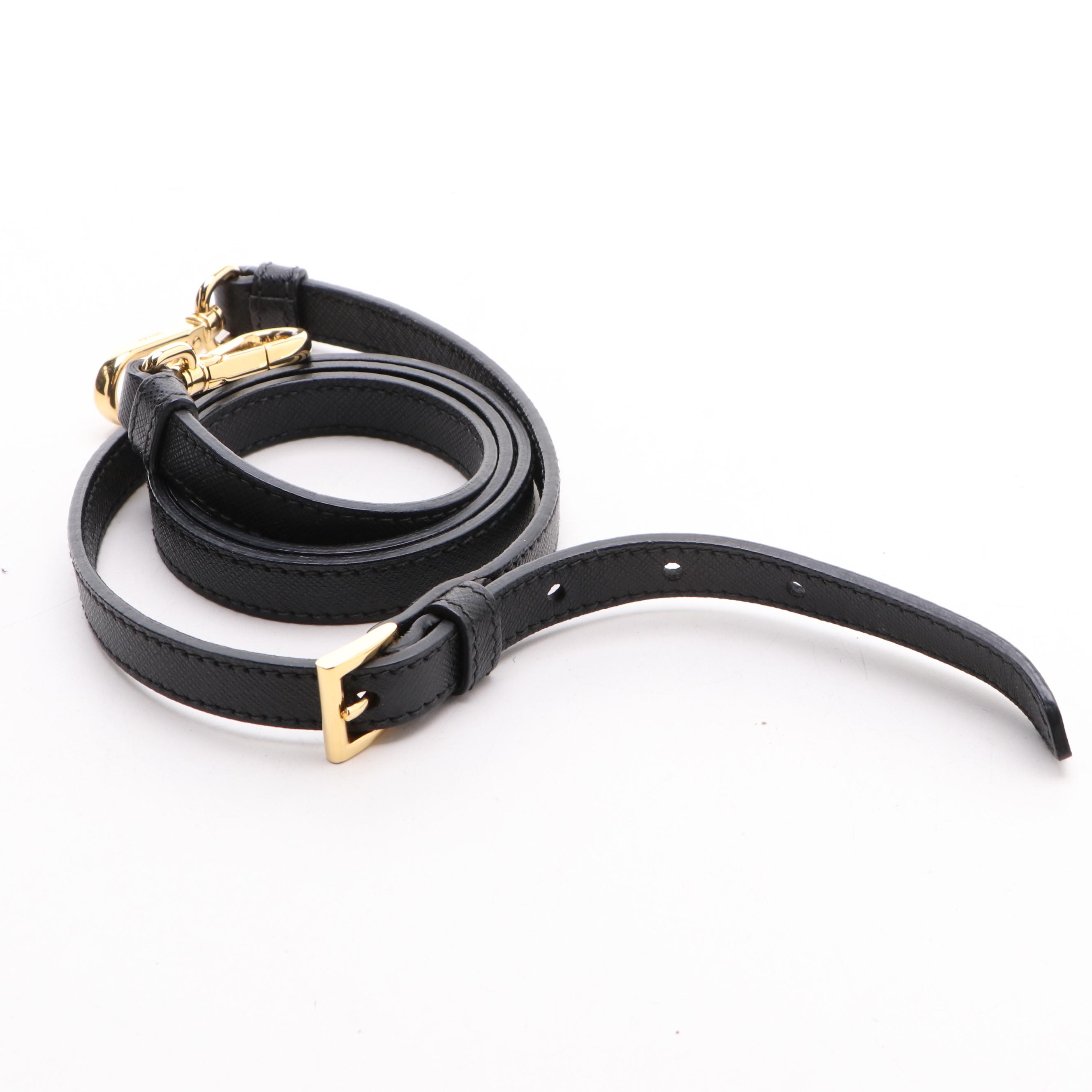 Prada Black Saffiano Leather Triple Pocket Convertible Two-Way Tote