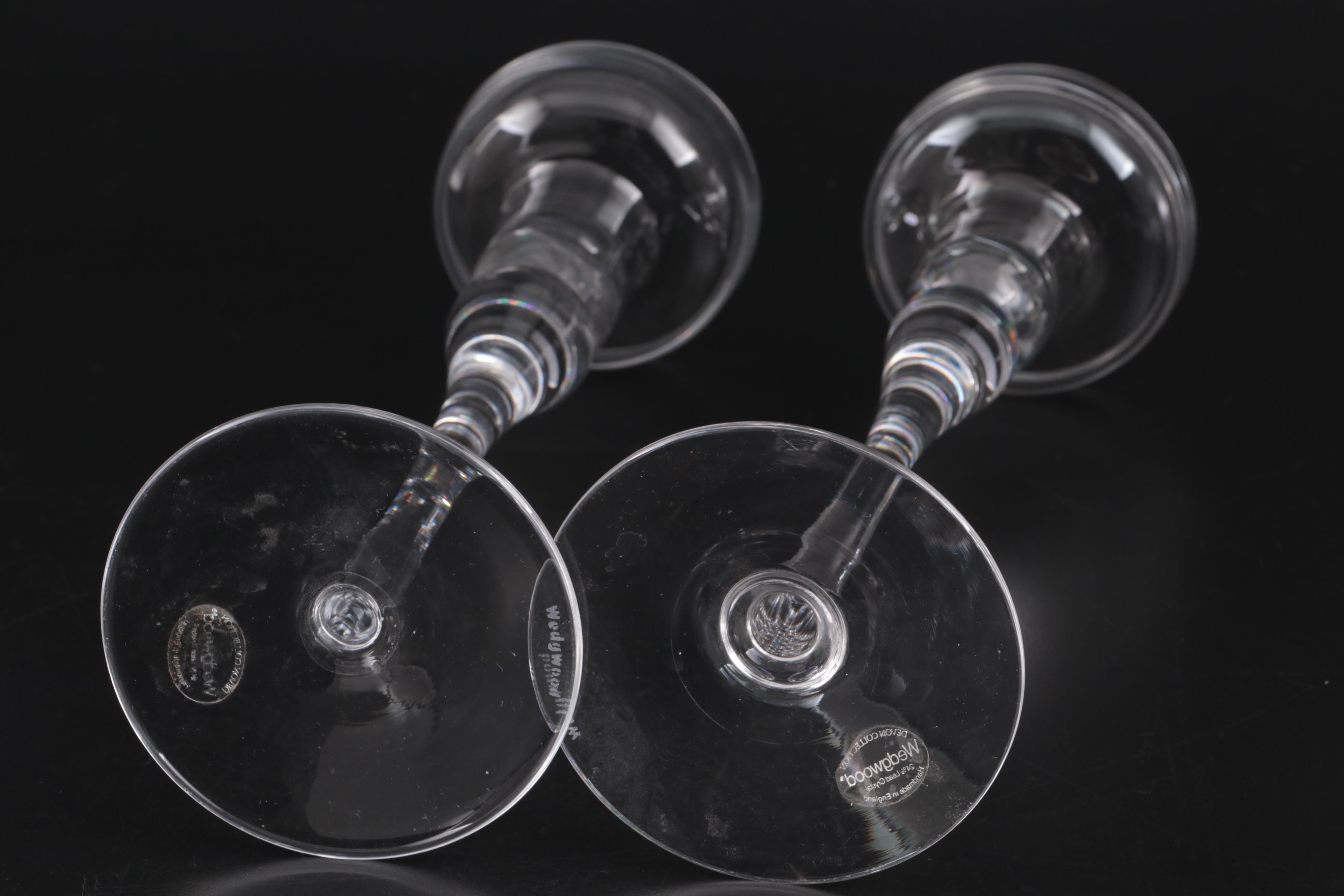 Wedgwood "Devon" Crystal Candlesticks, 1983–1986