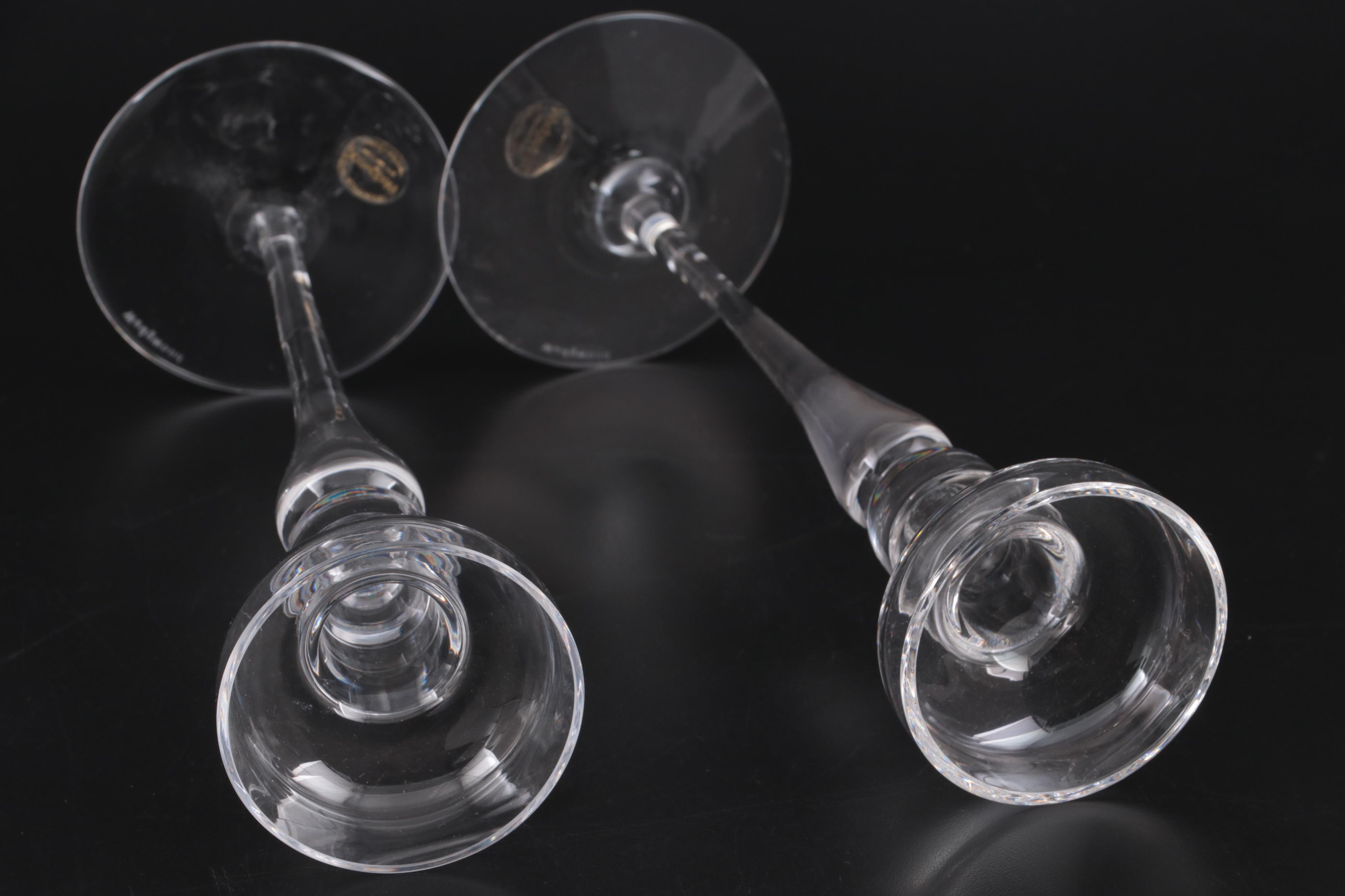 Wedgwood "Devon" Crystal Candlesticks, 1983–1986