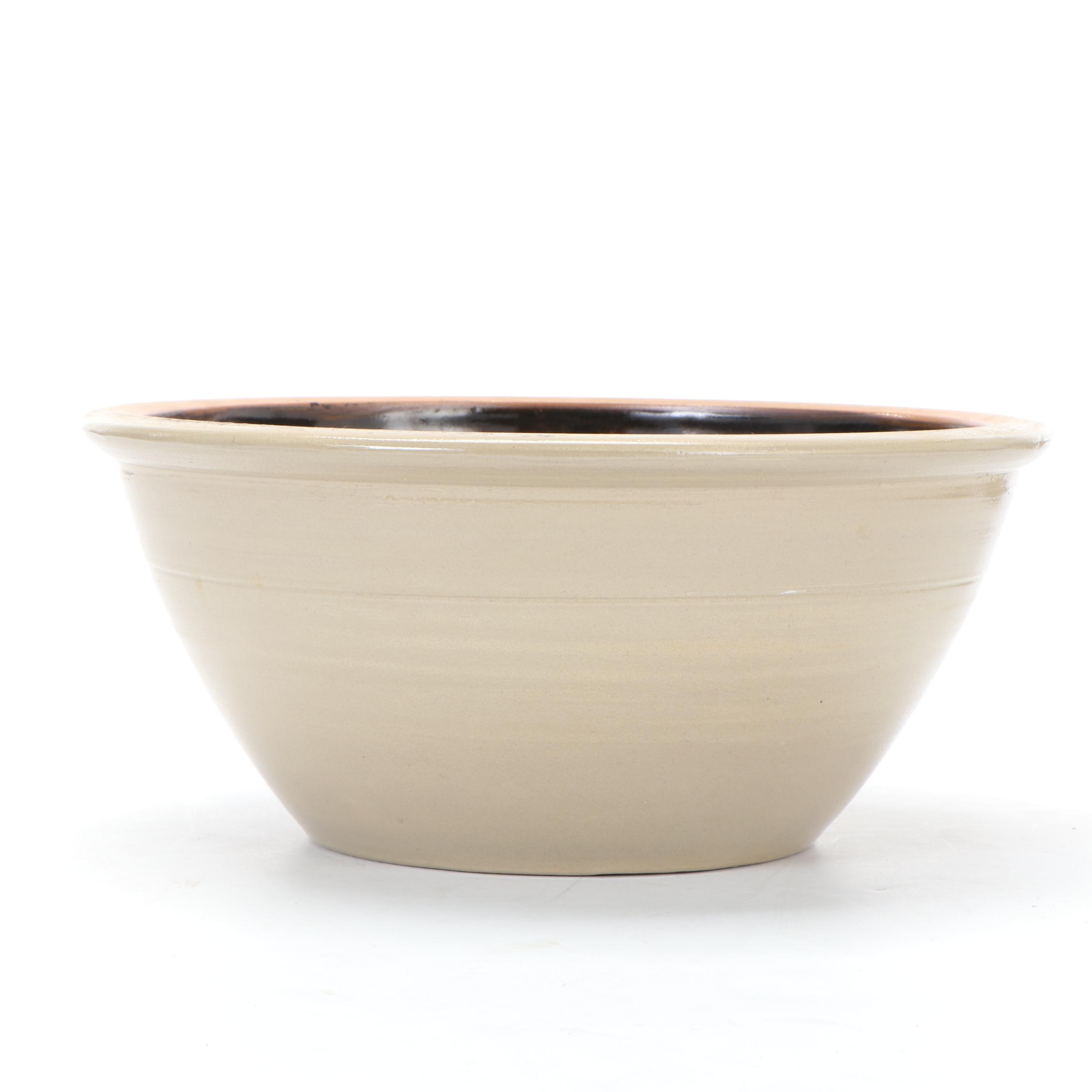 Wisconsin Pottery Stoneware Mixing Bowls and Strainer Bowl, 1980s