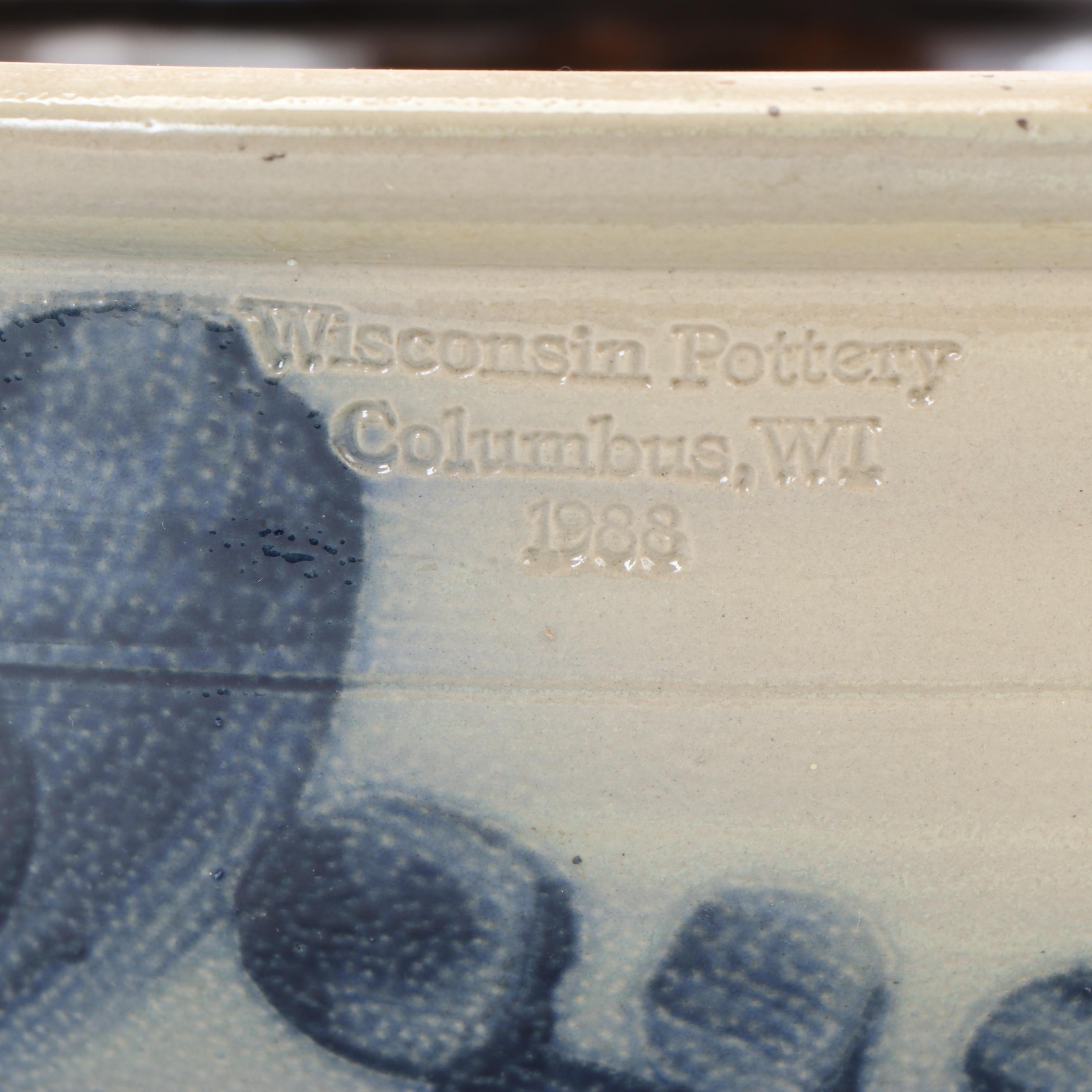 Wisconsin Pottery Stoneware Mixing Bowls and Strainer Bowl, 1980s