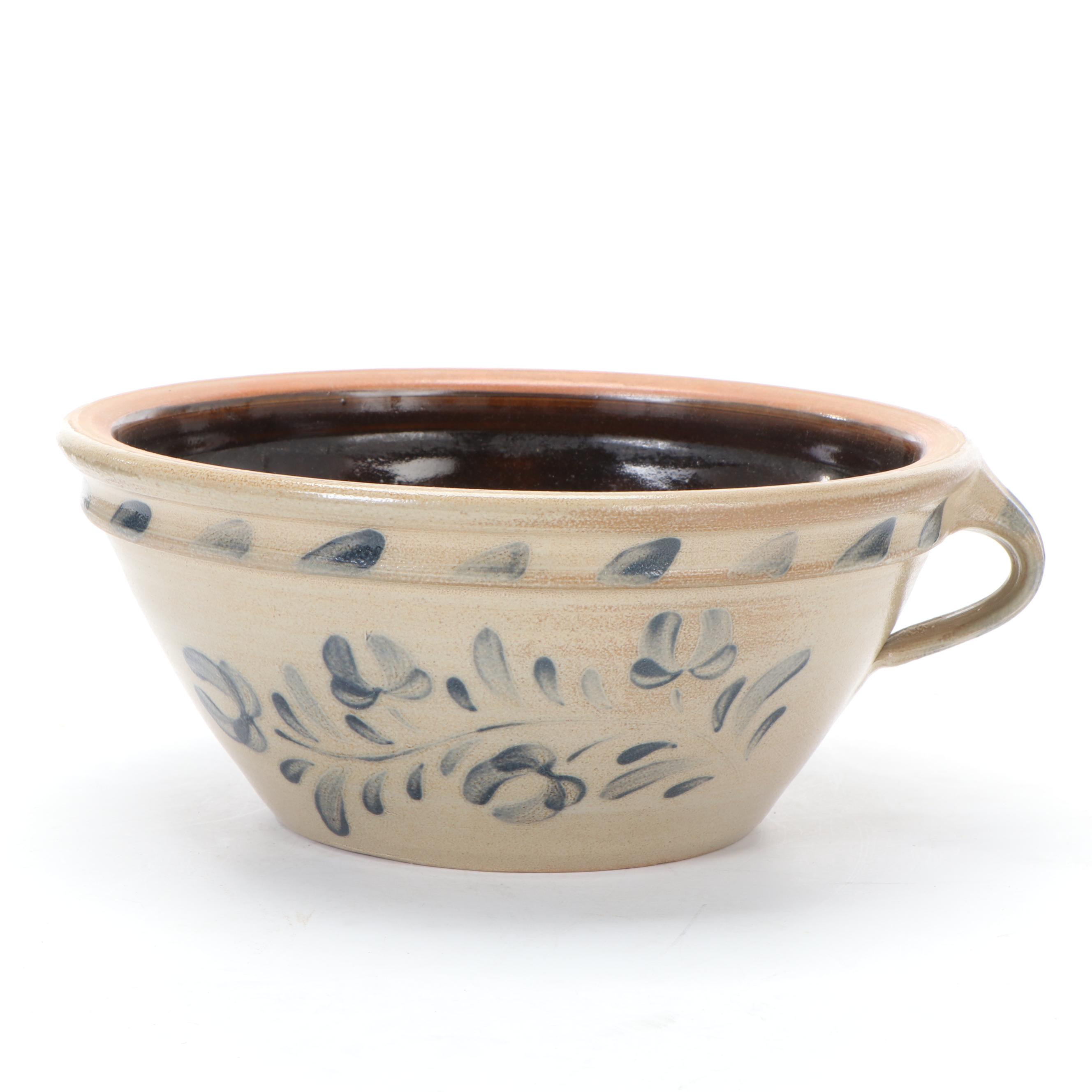 Wisconsin Pottery Stoneware Mixing Bowls and Strainer Bowl, 1980s