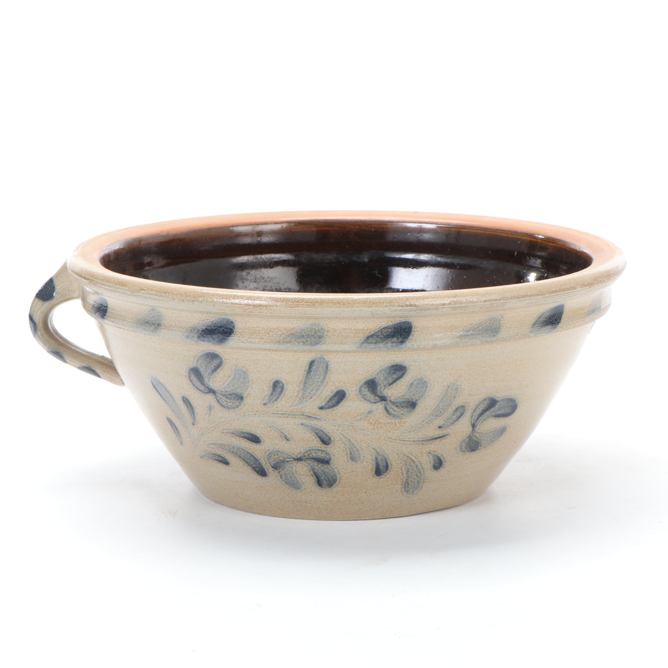 Wisconsin Pottery Stoneware Mixing Bowls and Strainer Bowl, 1980s