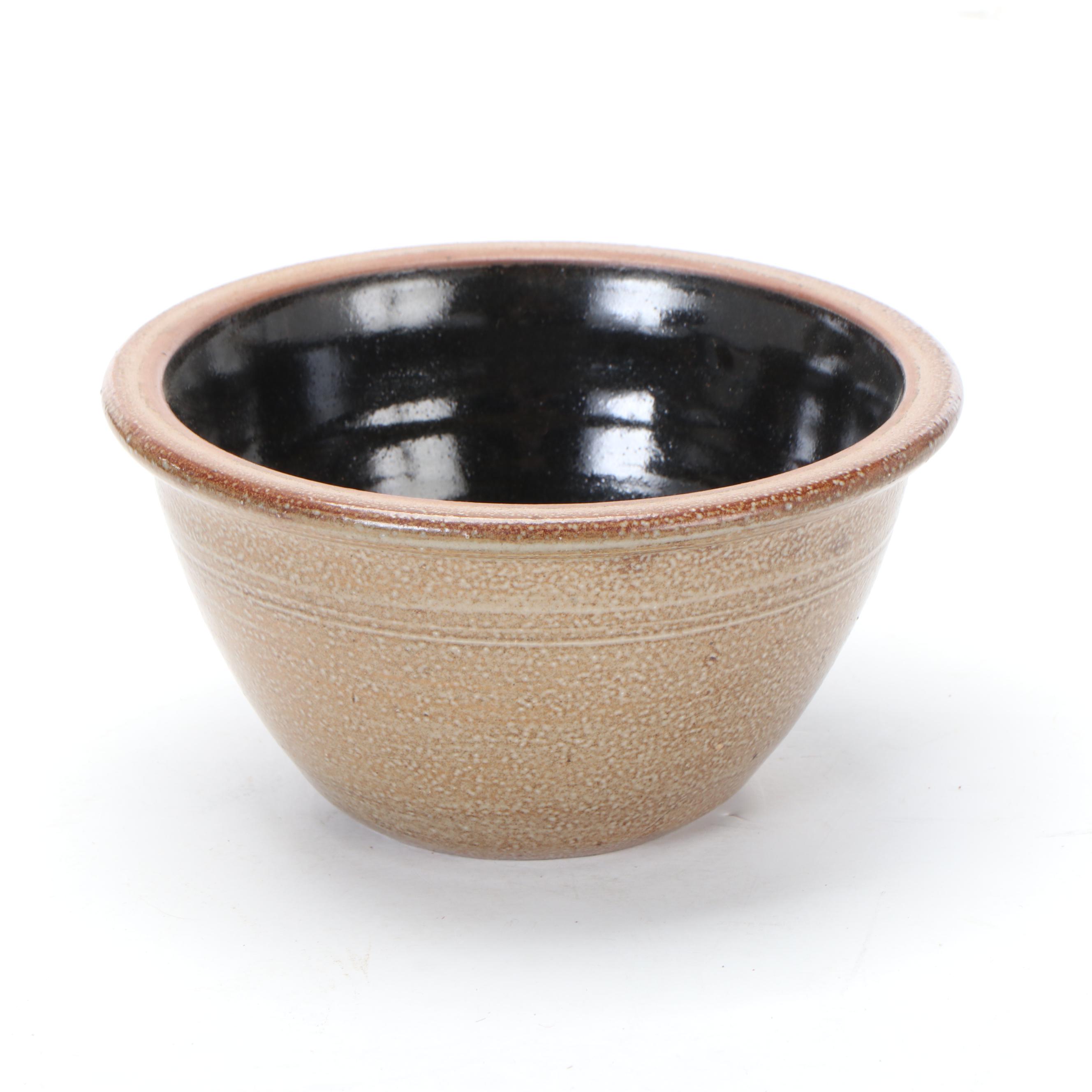 Wisconsin Pottery Stoneware Mixing Bowls and Strainer Bowl, 1980s