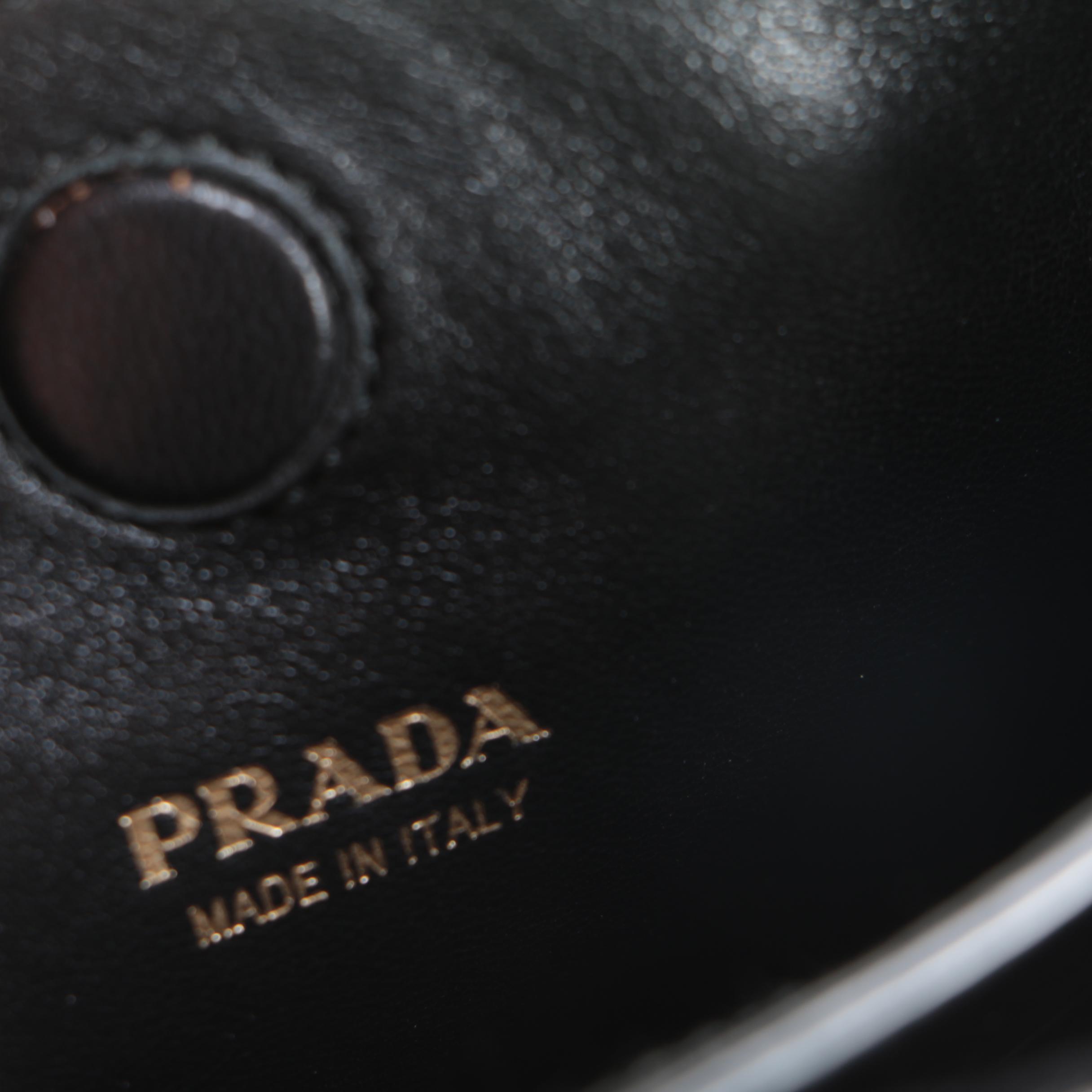 Prada Small Margit Two-Way Handbag in Pink Leather with Black Leather Trim