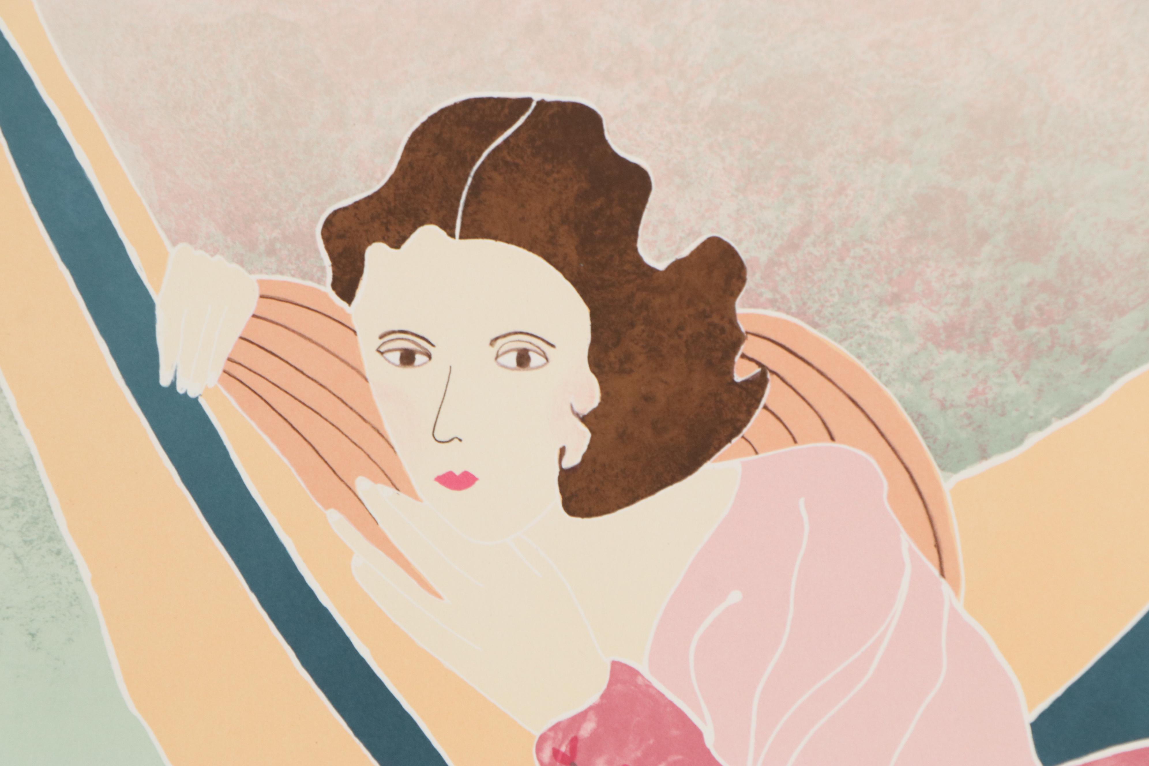 Gina Lombardi Lithograph "Afternoon Rest," Late 20th Century