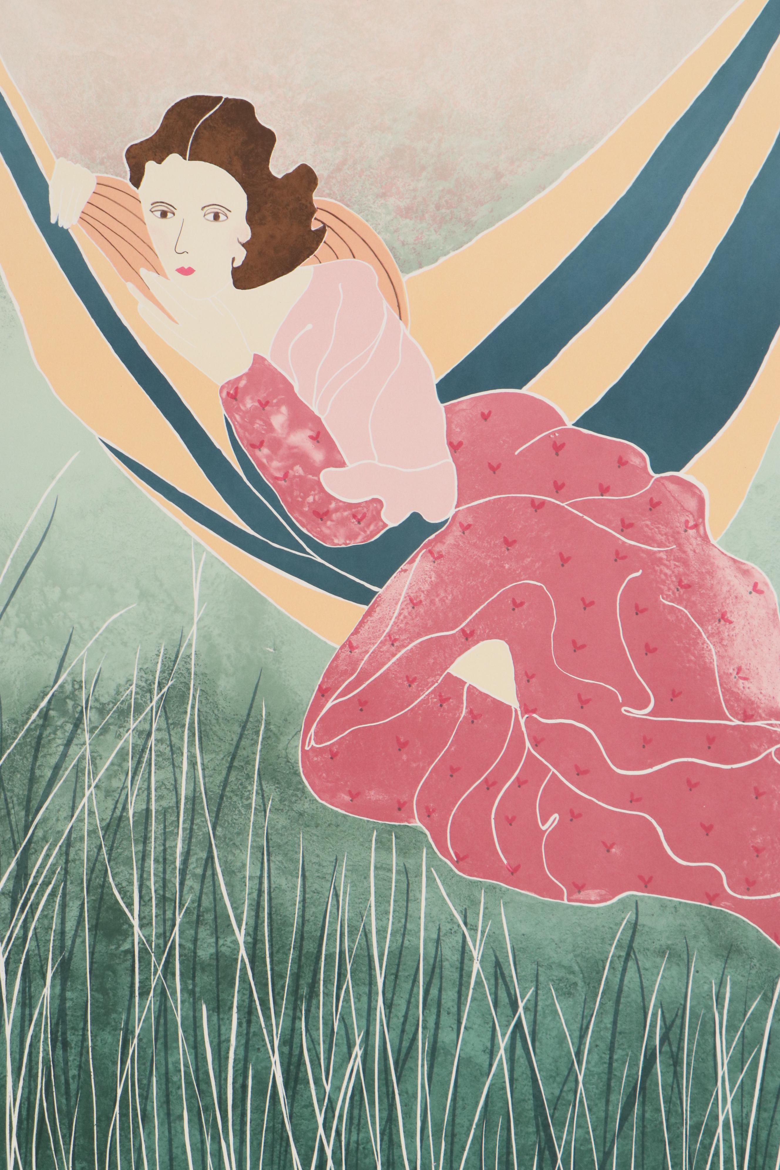 Gina Lombardi Lithograph "Afternoon Rest," Late 20th Century