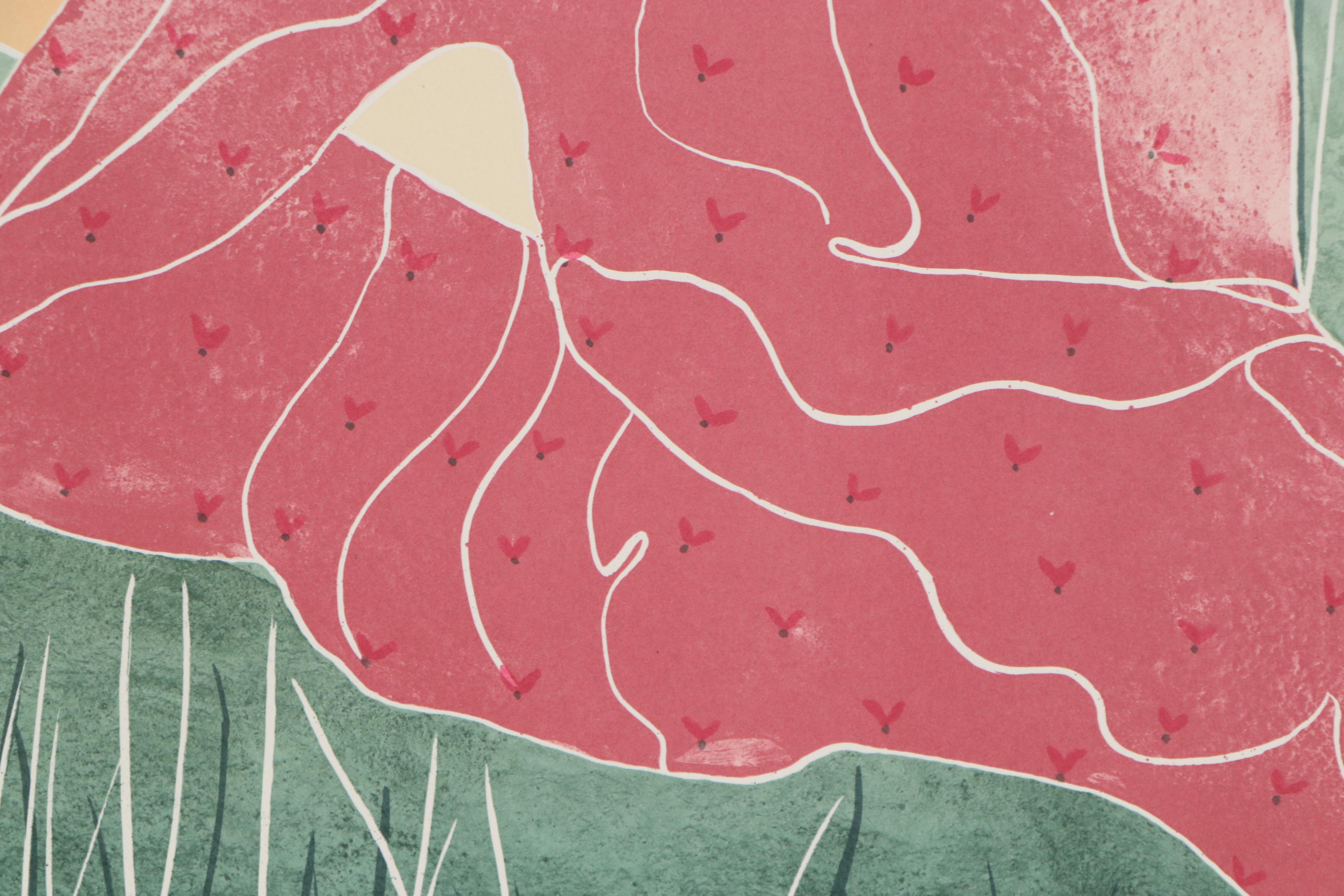 Gina Lombardi Lithograph "Afternoon Rest," Late 20th Century