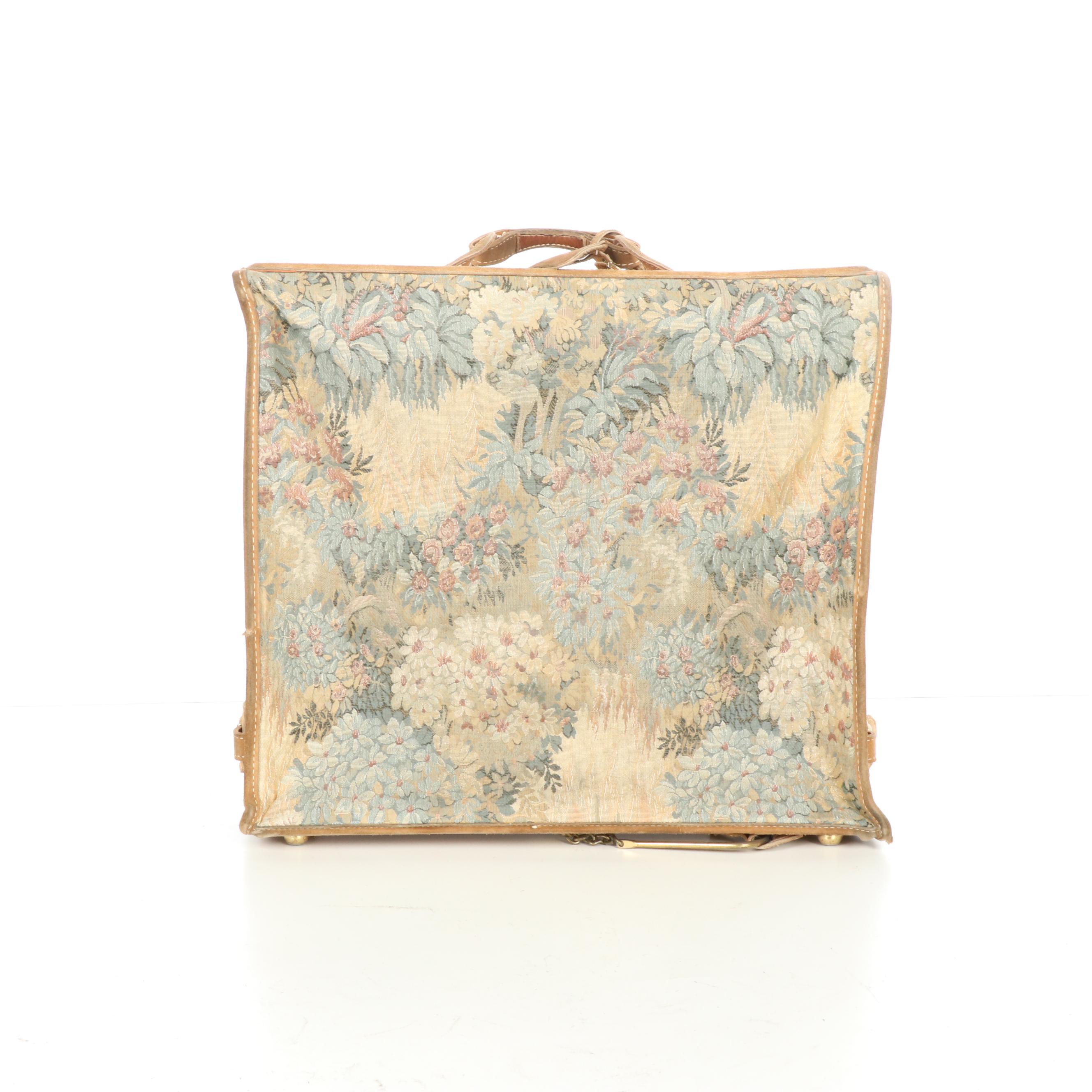 The French Company Floral Tapestry Four-Piece Luggage Set with Suede Trim