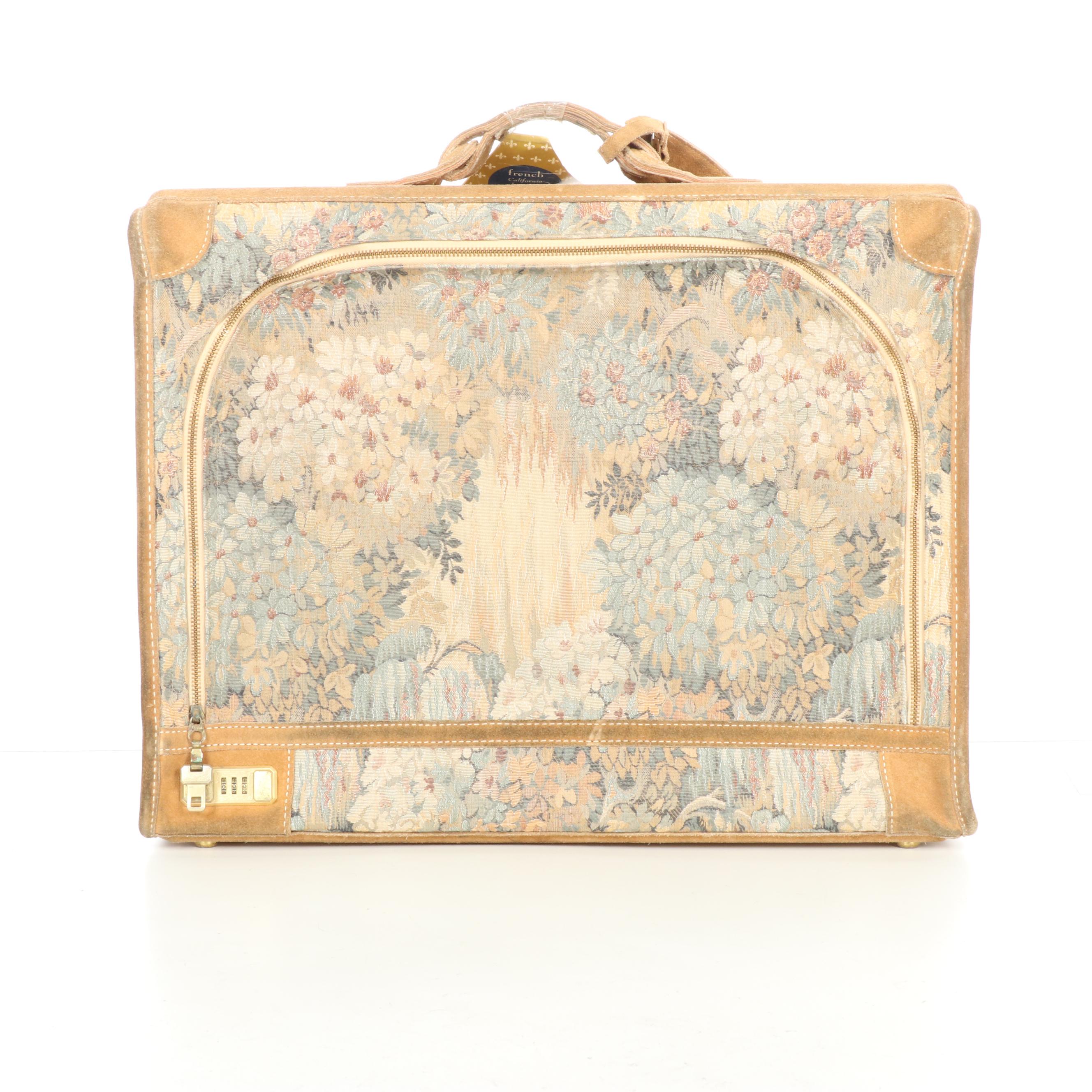 The French Company Floral Tapestry Four-Piece Luggage Set with Suede Trim
