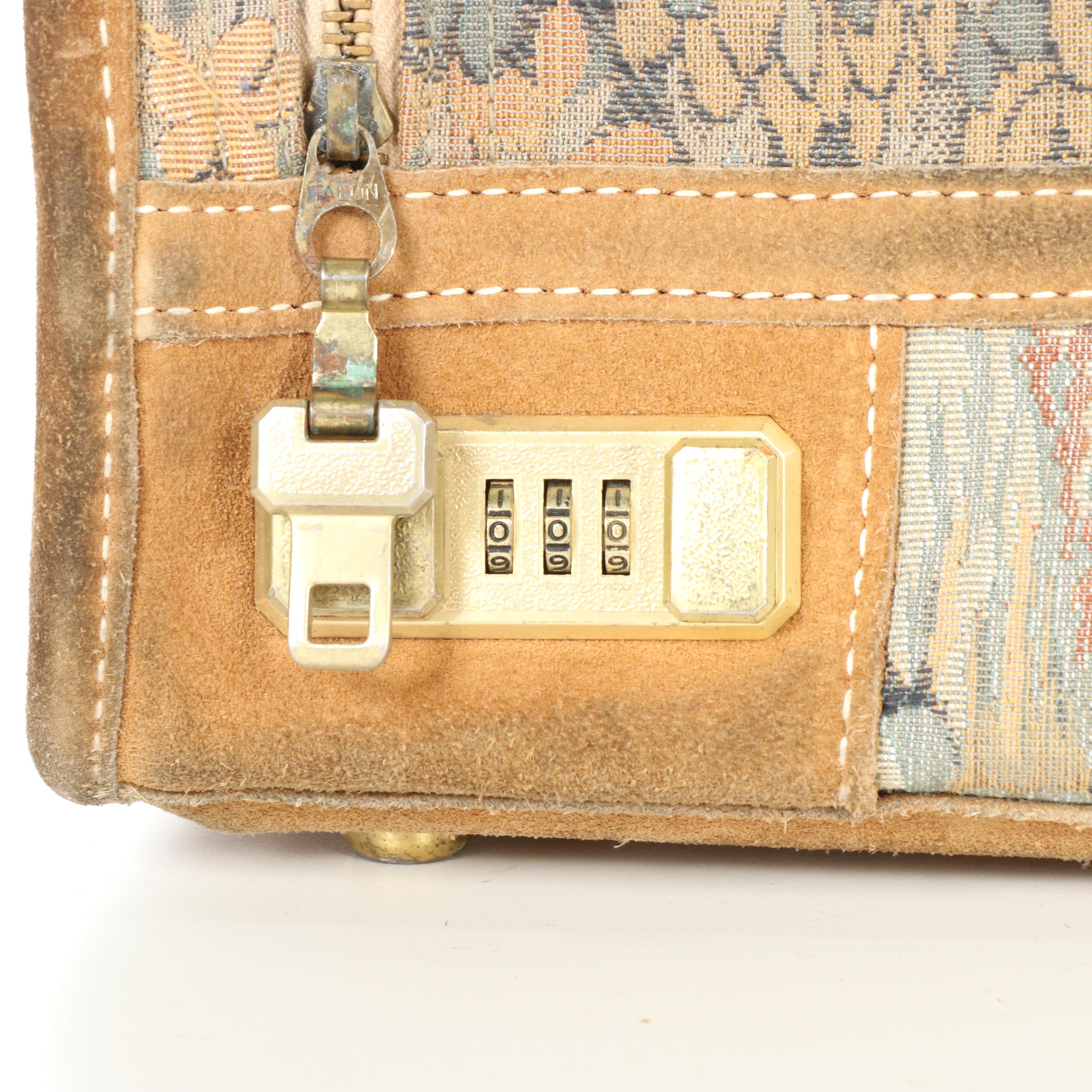 The French Company Floral Tapestry Four-Piece Luggage Set with Suede Trim