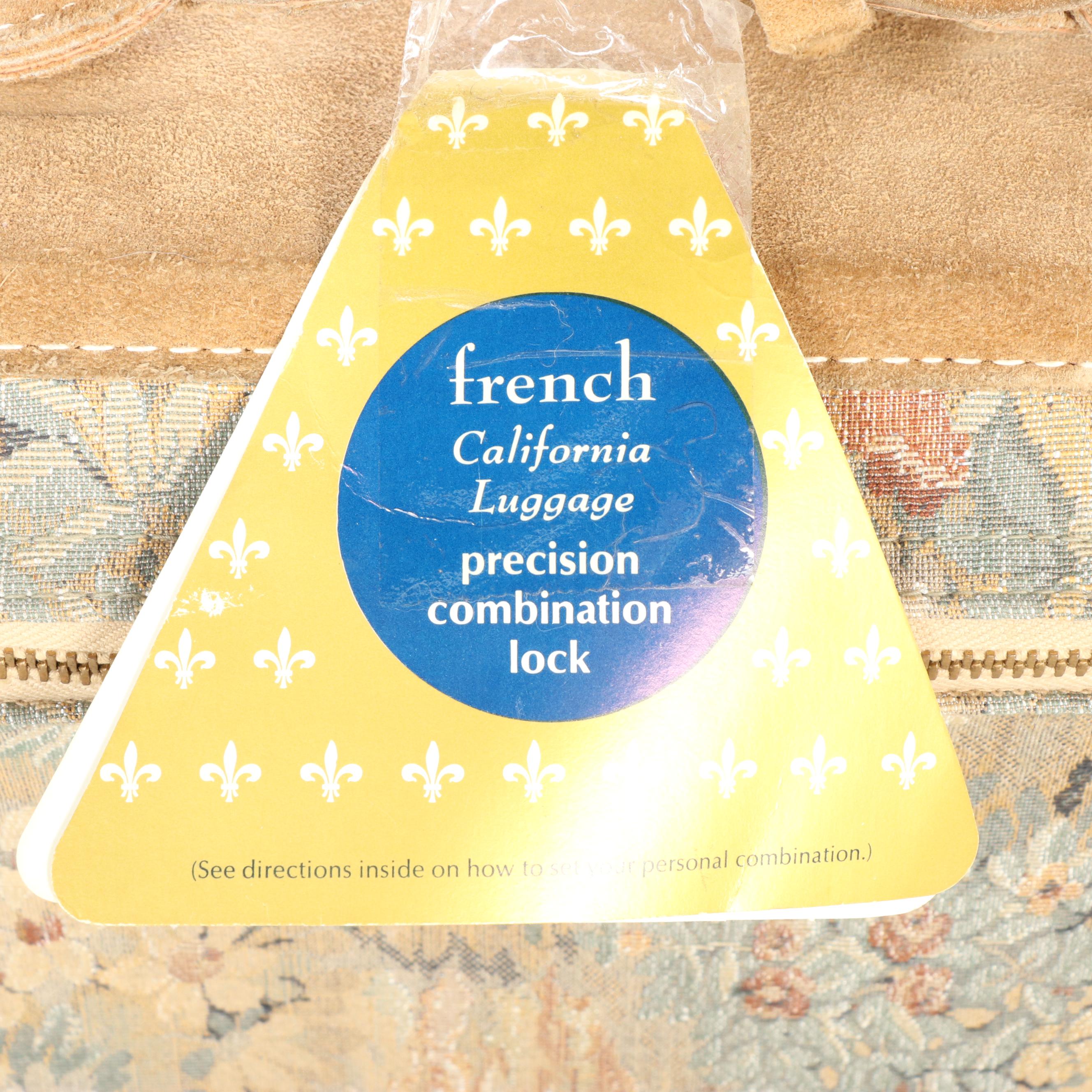 The French Company Floral Tapestry Four-Piece Luggage Set with Suede Trim