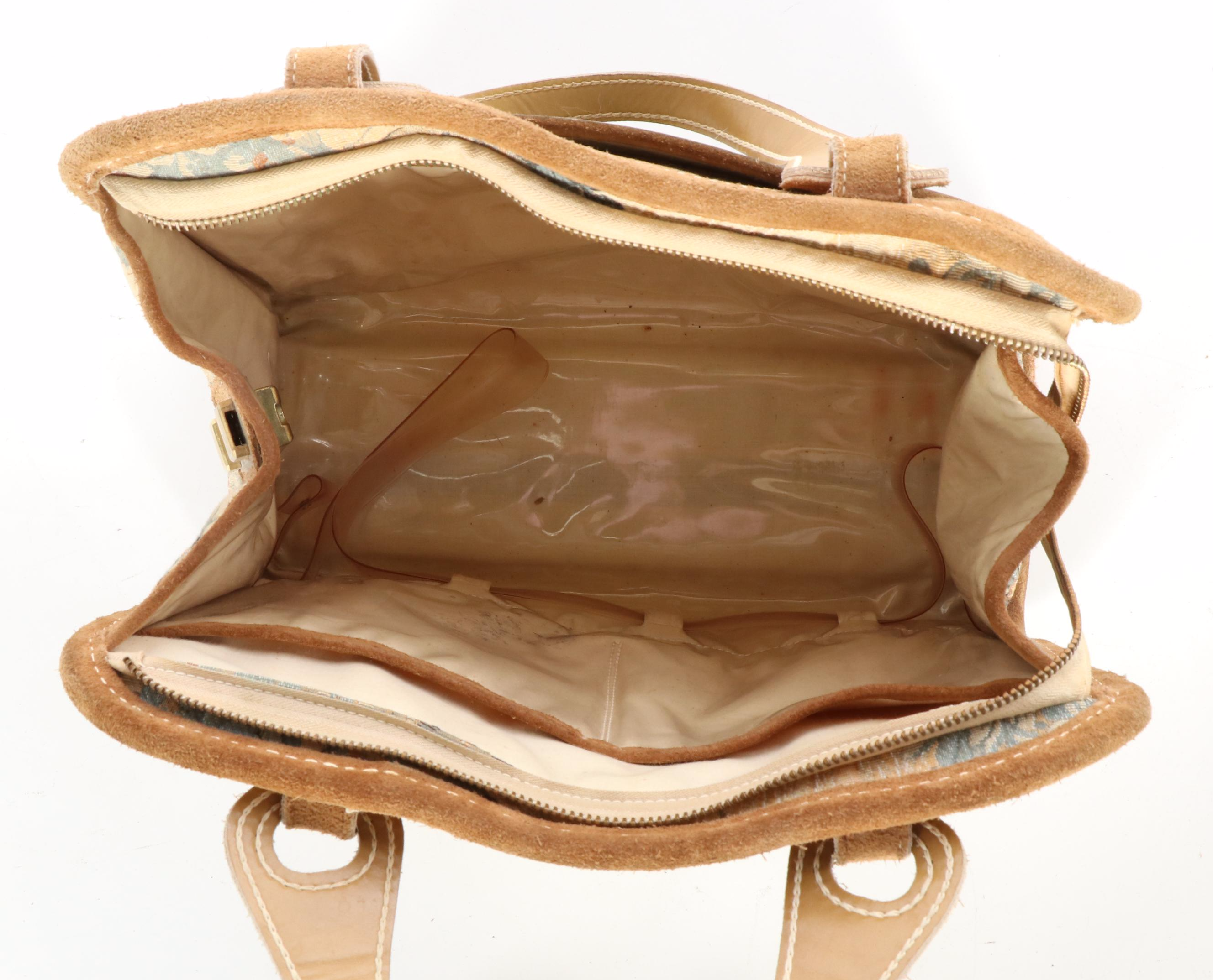 The French Company Floral Tapestry Four-Piece Luggage Set with Suede Trim