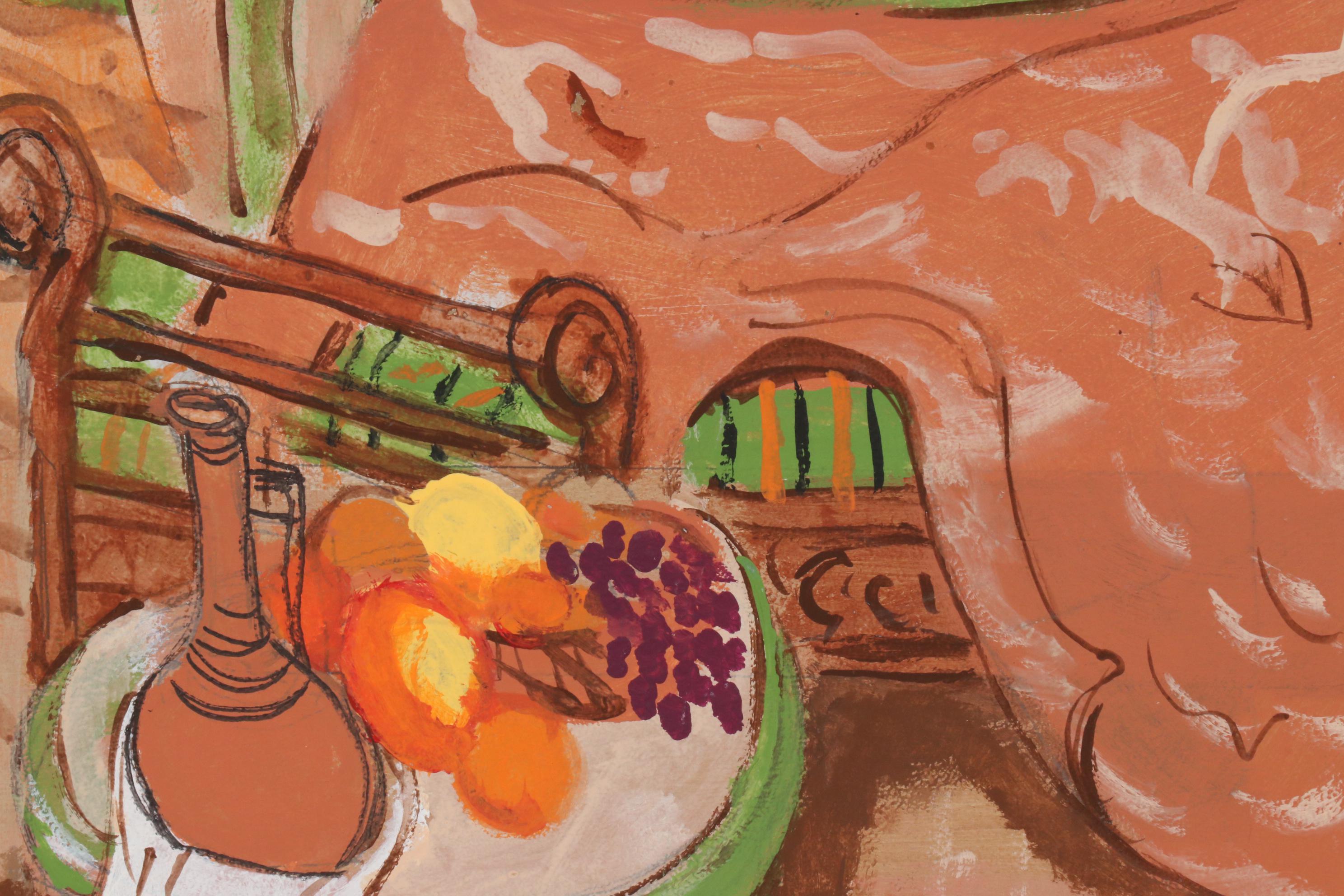 Charles A. Owens Folk Art Acrylic Painting of Samson and Delilah