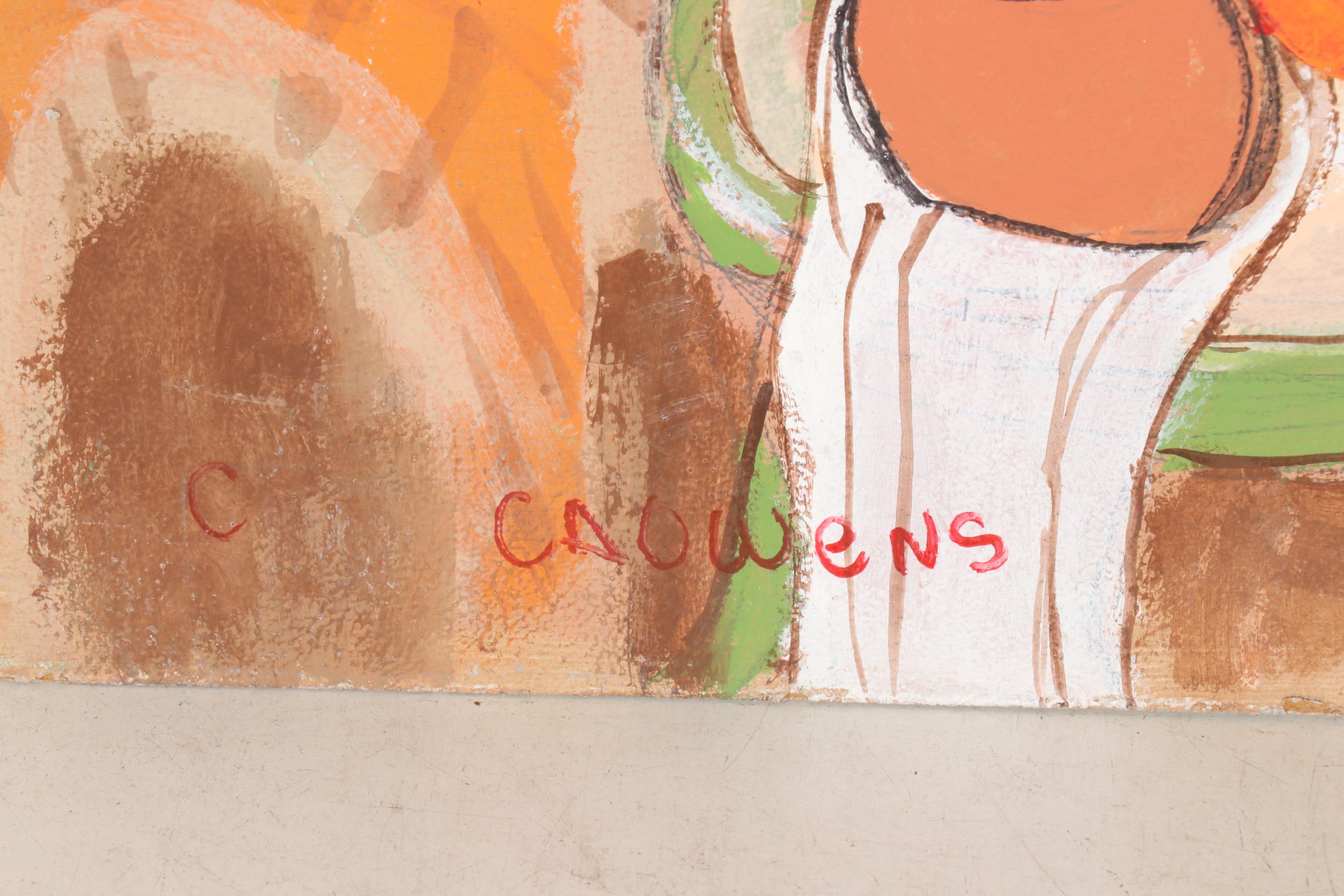 Charles A. Owens Folk Art Acrylic Painting of Samson and Delilah