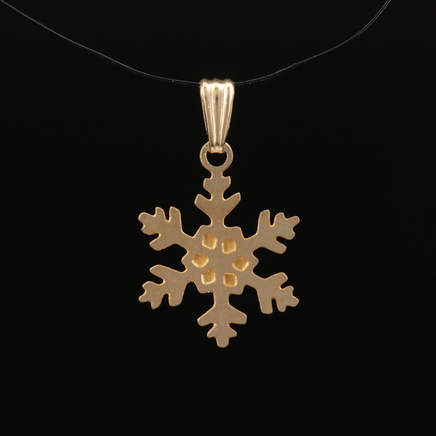 14K Snowflake Pendant