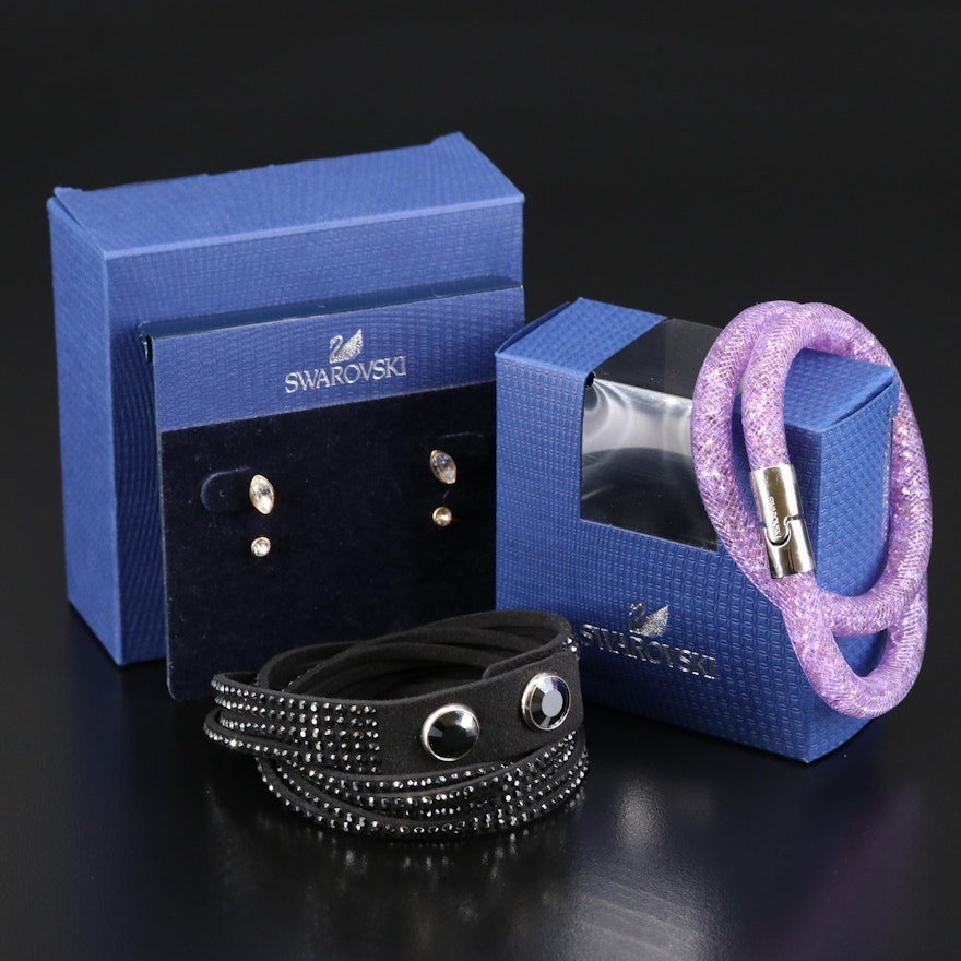 Swarovski Featuring "Stardust" and Suede Wrap Bracelets