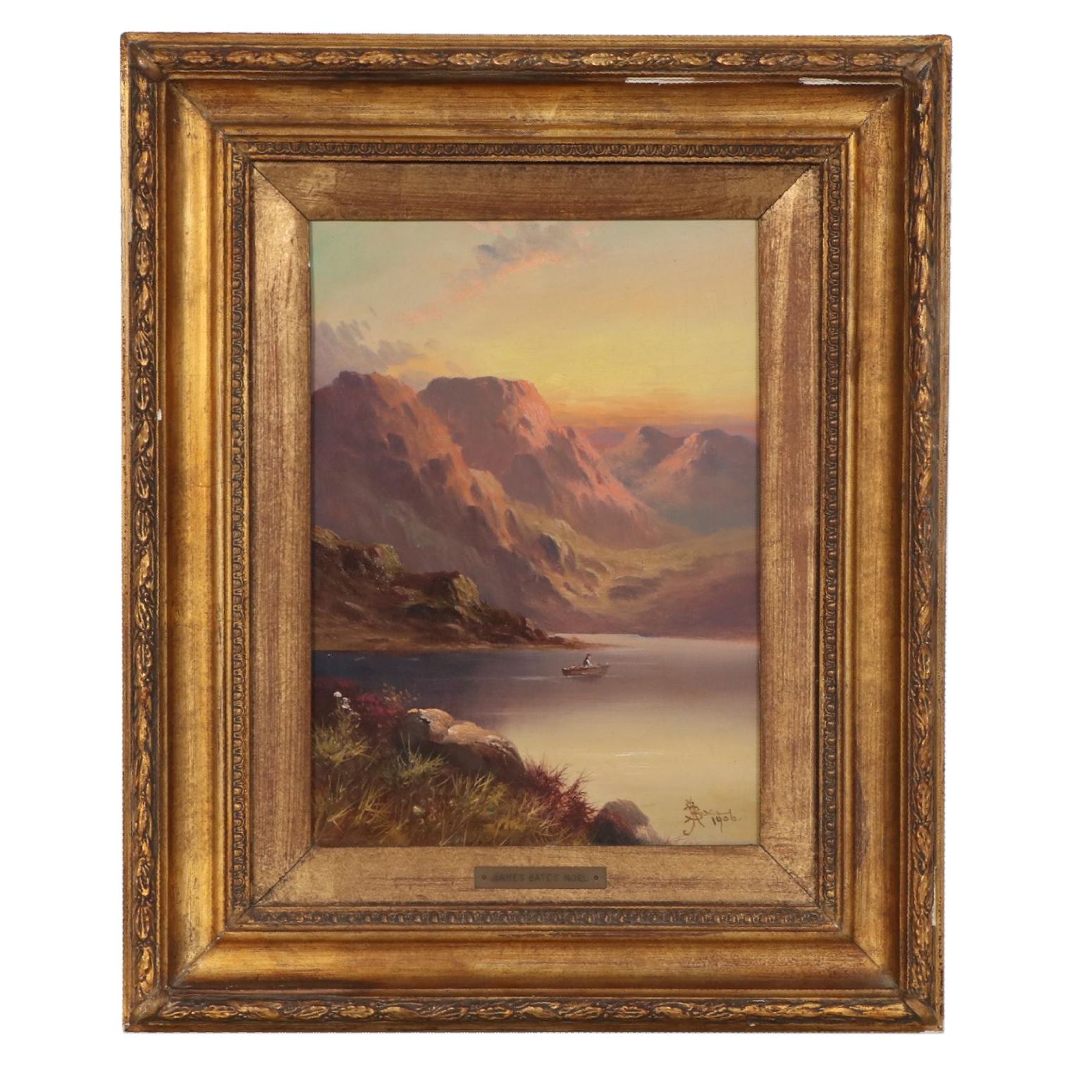John Bates Noel Oil Painting of a Mountain Landscape, 1906