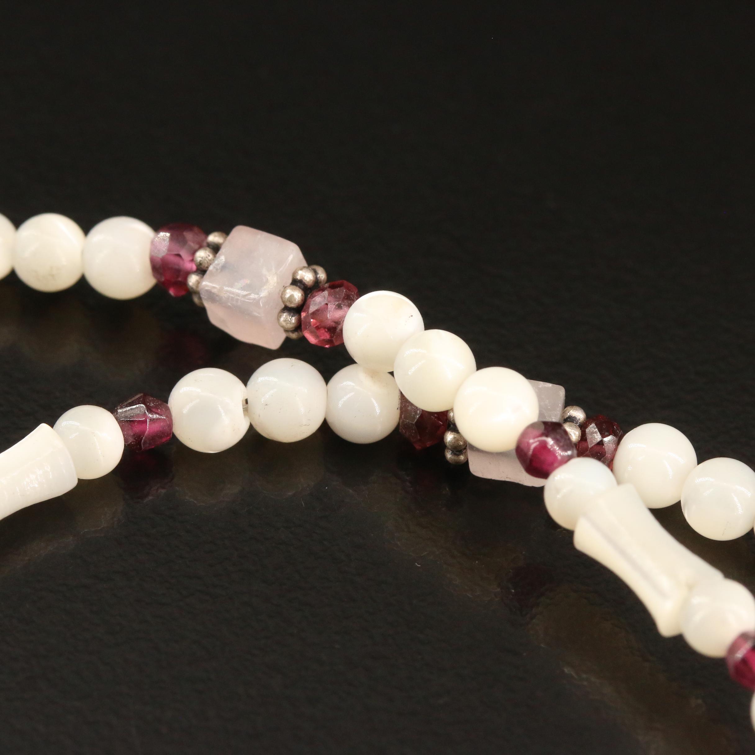 Sajen Sterling Silver Multi-Gemstone Floral Heart Pendant Necklace