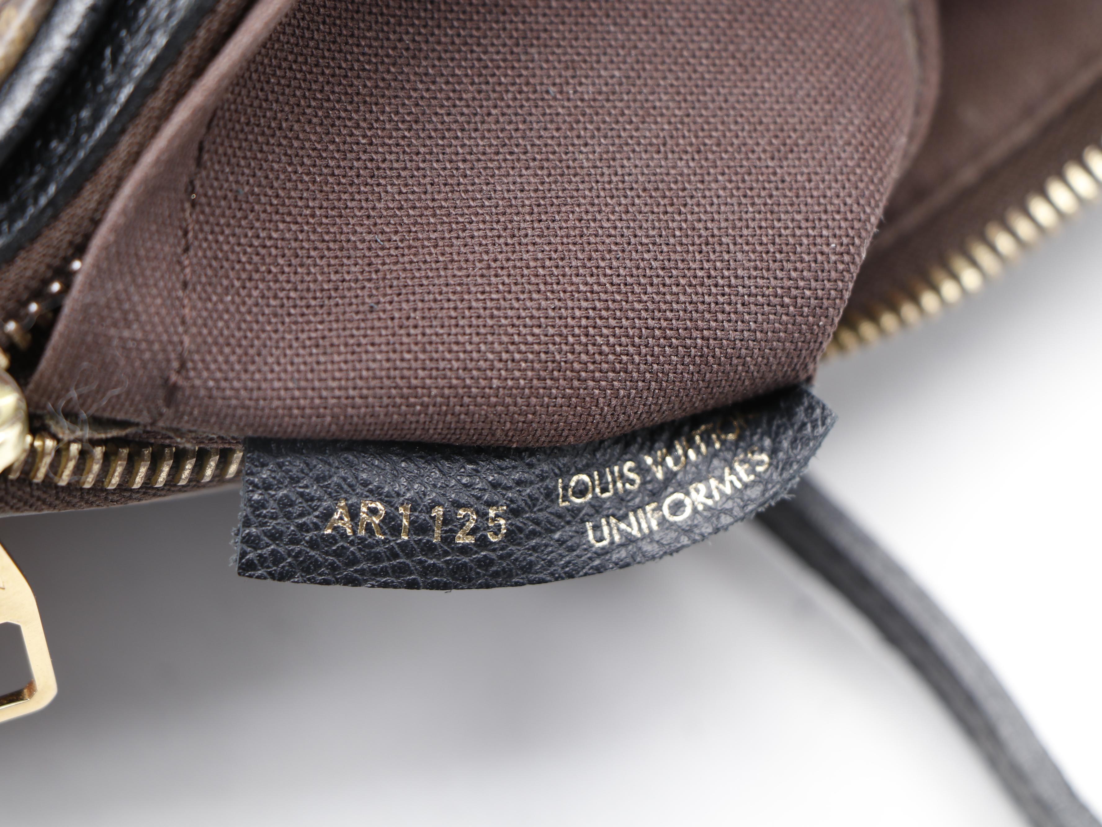 Louis Vuitton Pallas Clutch Bag in Monogram Canvas and Black Leather