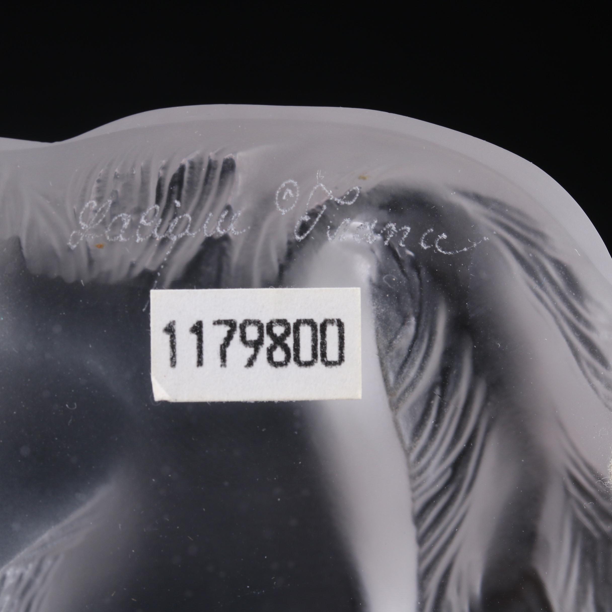 Lalique "Happy and Heggie" Frosted Crystal Cats Figurine