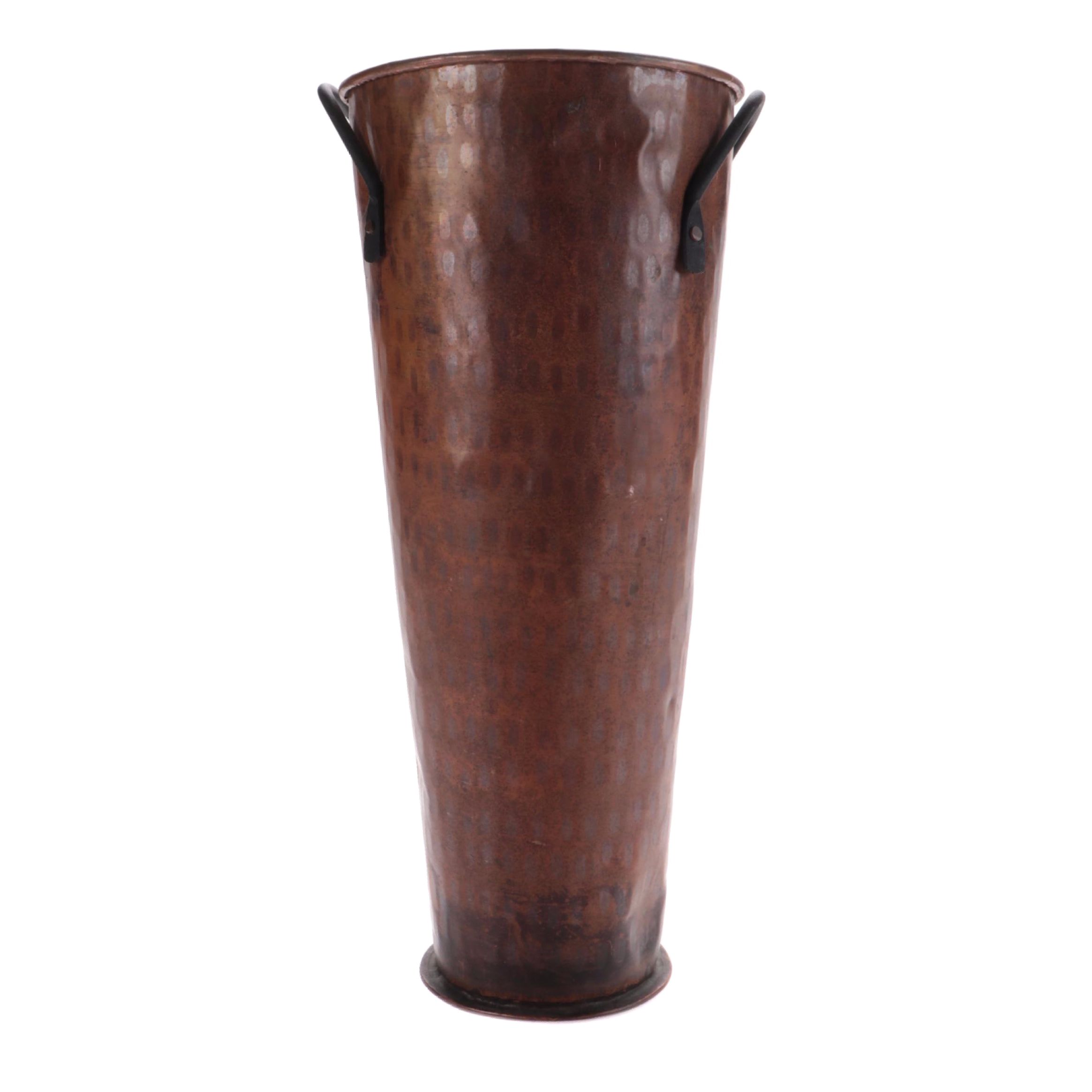 Turkish Hammered Solid Copper Vase, Late 20th to 21st Century