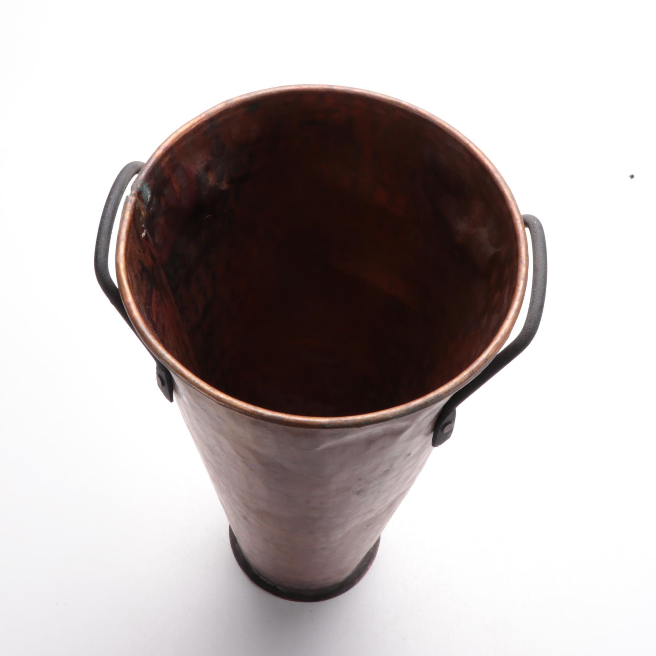 Turkish Hammered Solid Copper Vase, Late 20th to 21st Century
