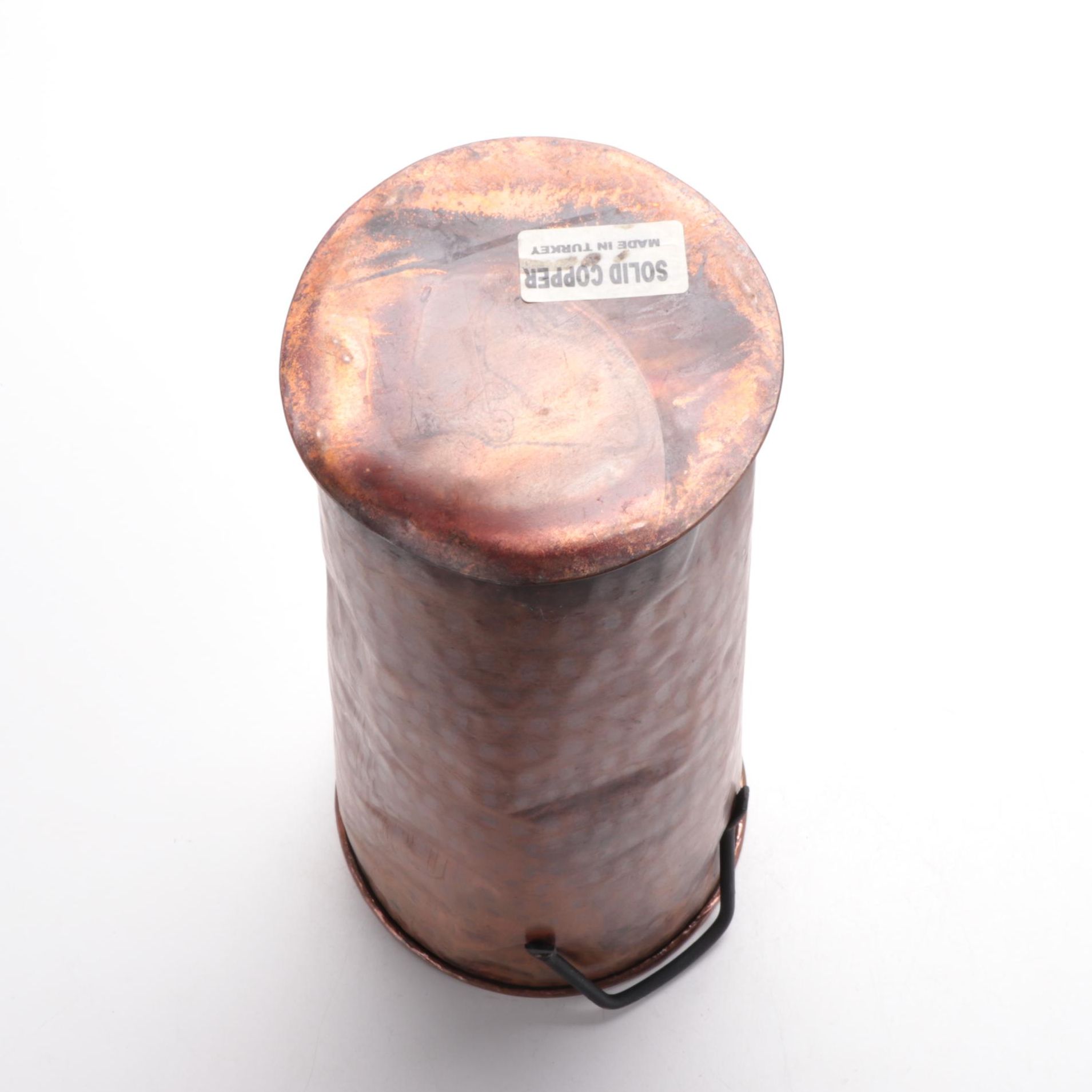 Turkish Hammered Solid Copper Vase, Late 20th to 21st Century